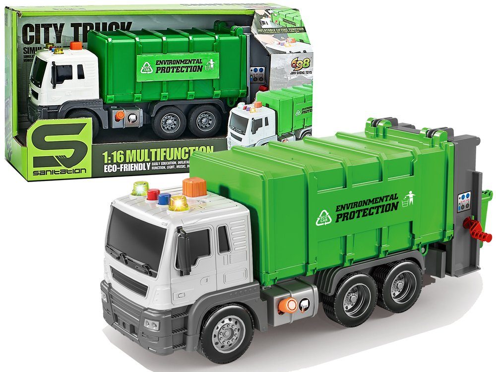 LEAN Toys Spielzeug-Auto Müllwagen Reibungsantrieb Soundeffekte günstig online kaufen