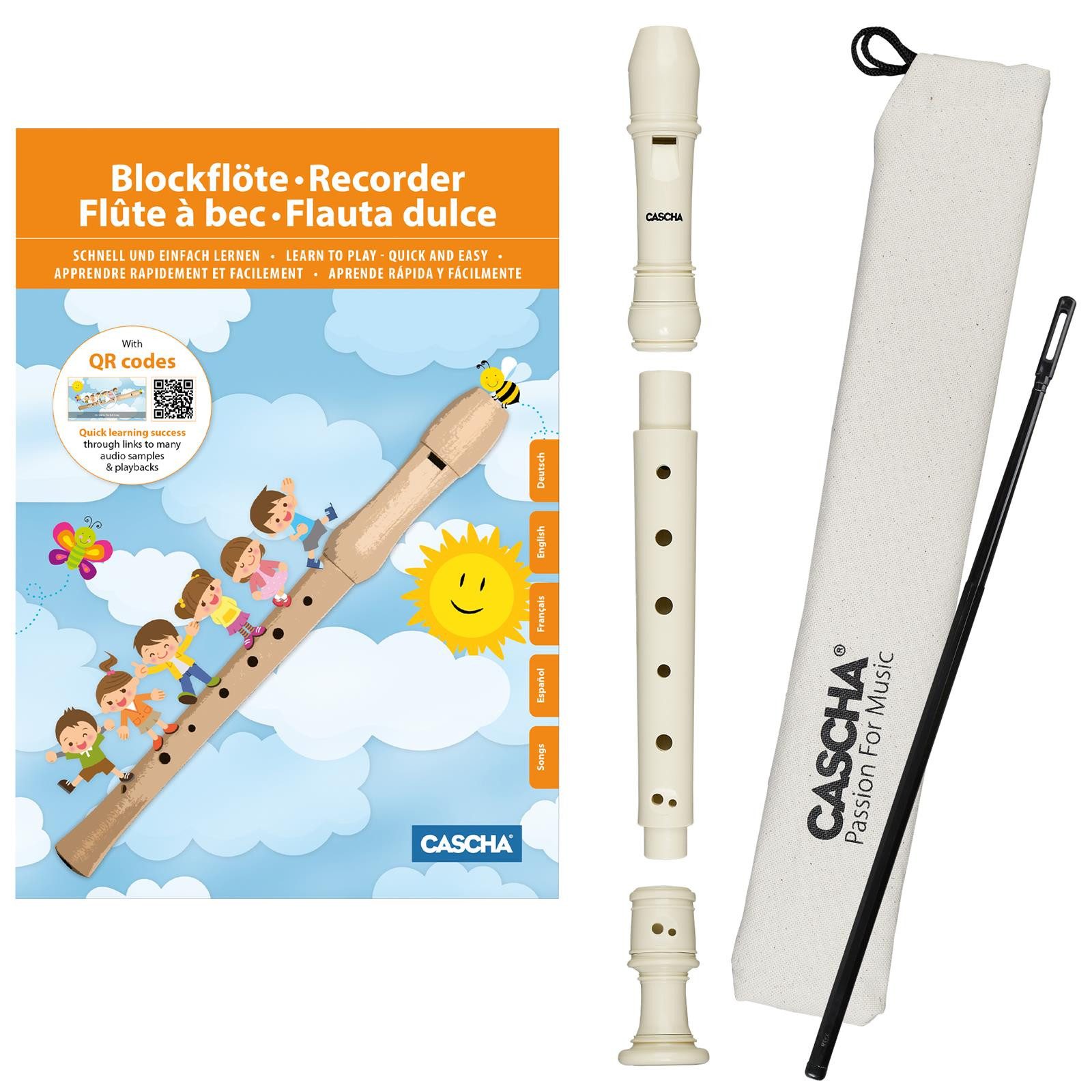 Blockflöte Cascha HH1510 Blockflöten Lern Set - Barocke Griffweise