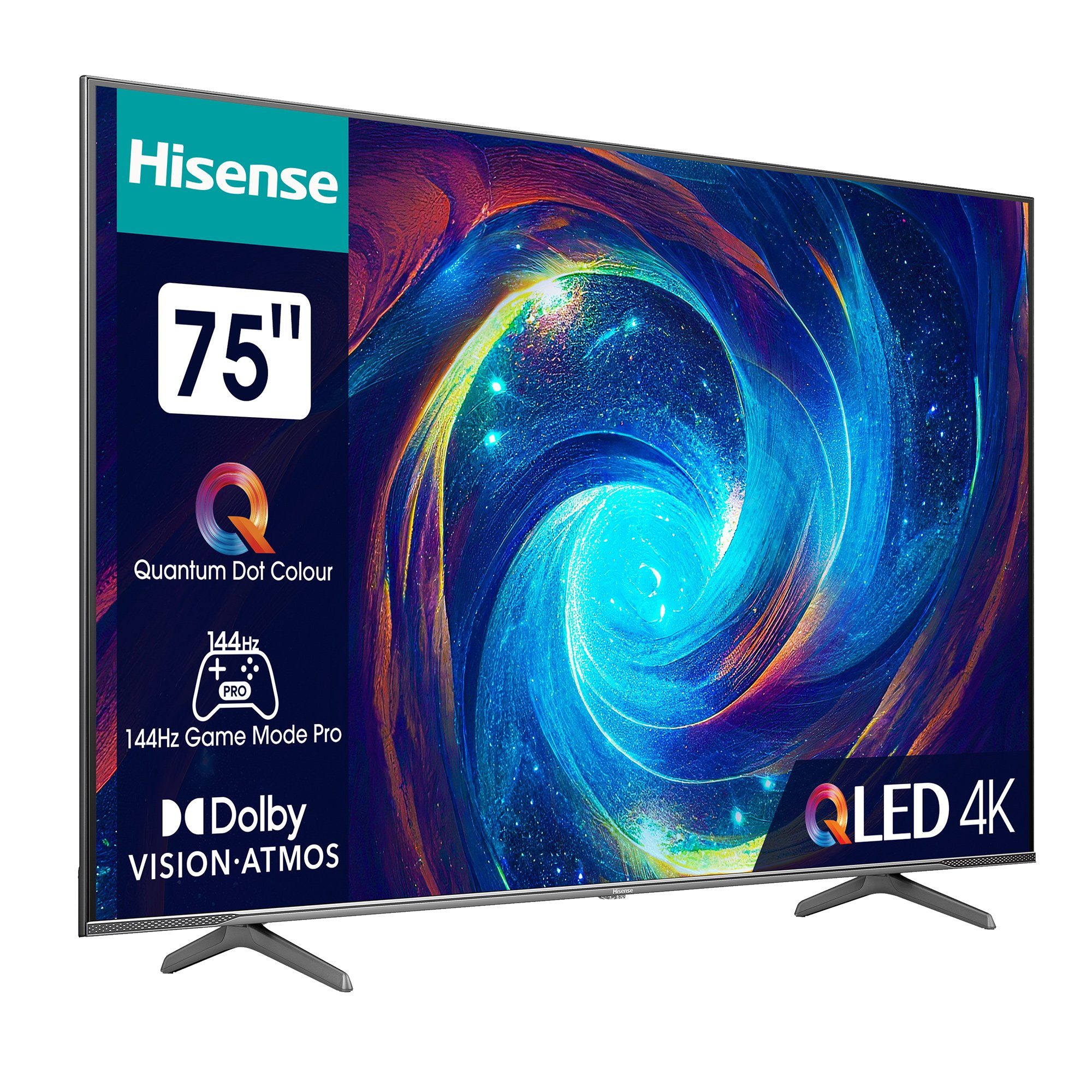 QLED-Fernseher QLED Smart-TV, 75E7KQ Sound cm/75 Dolby (189,00 Audio) Technologie Dolby PRO Hisense 4K, Zoll, Atmos,