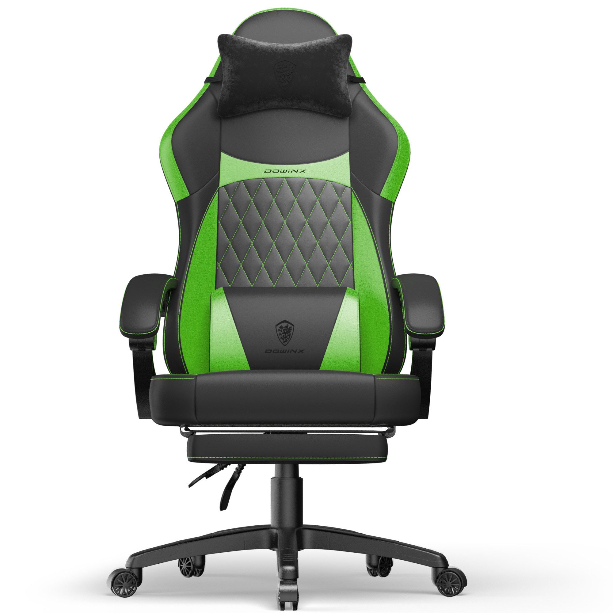 Dowinx Gaming-Stuhl Ergonomischer Gaming Sessel mit Lendenwirbelstütze (Packung), Racing Gaming Chair PU Leder 150KG