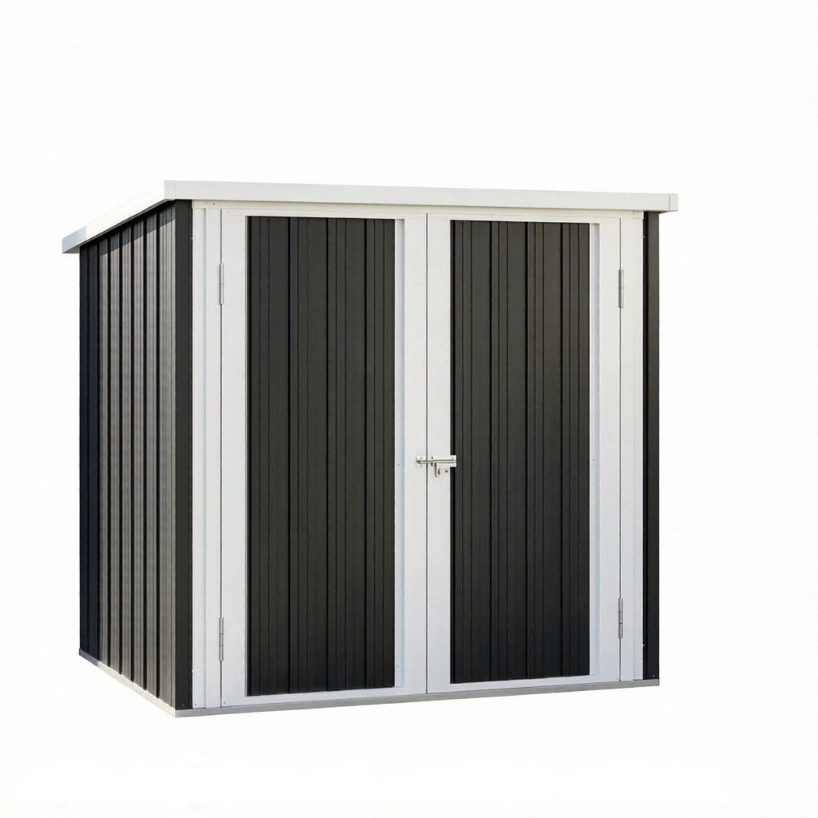 Blossom Gerätehaus Gartenhaus 147×86×134 cm Geräteschuppen Metall mit Doppeltür Schloss, BxT: 147x86 cm, (Schiebetüren, Satteldach und Belüftung, verzinktem Stahlrahmen), wetterfester Gartenschuppen für Garten Terrasse, Werkzeuglager Shed