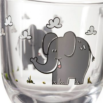 LEONARDO Tasse BAMBINI Elefant 6er-Set, Glas, 280 ml