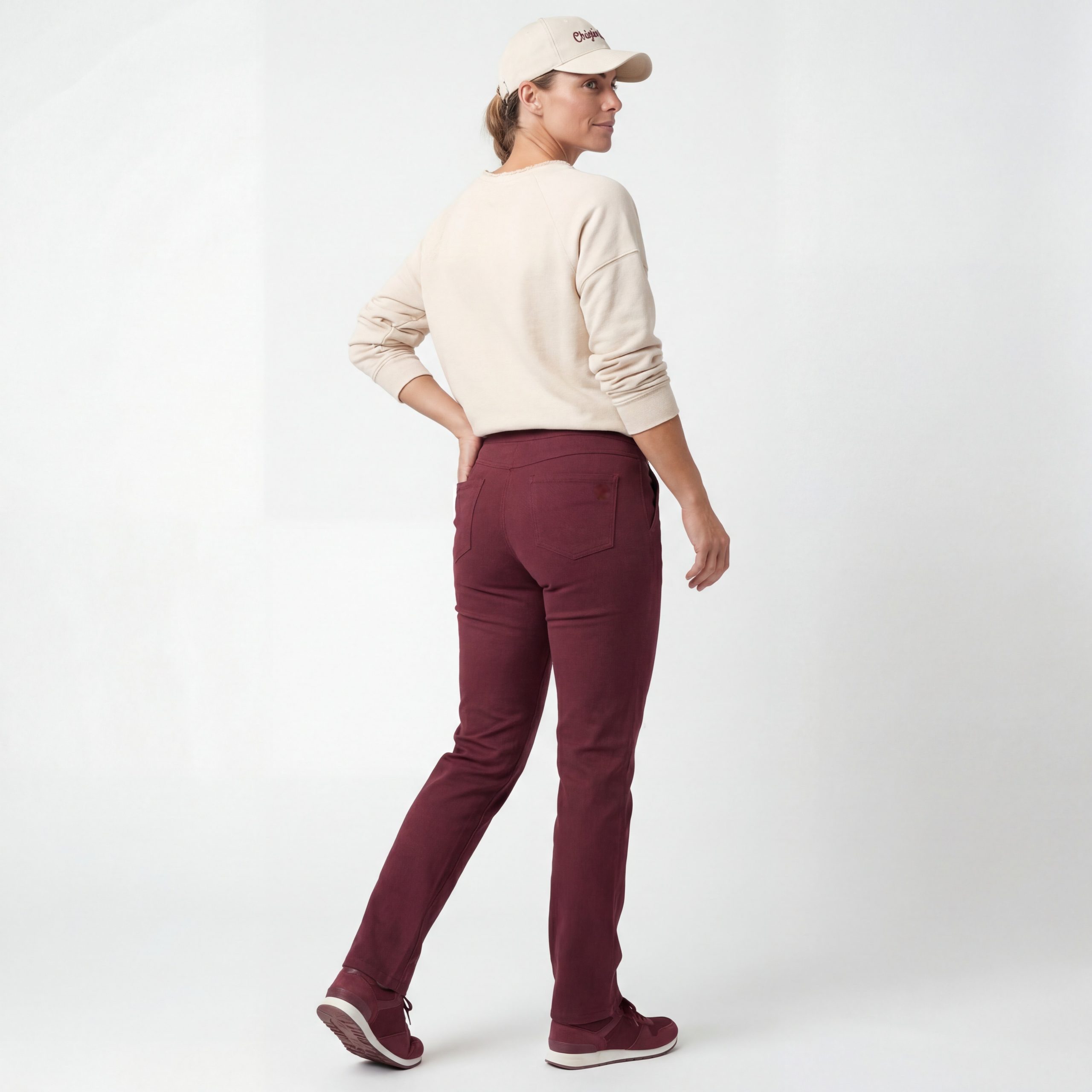 Aurela Damenmode Stretch-Hose Damen Leggings Schlupfhose mit Komfort Bund High Waist mit breitem Gummibund – Bild 4 von 5