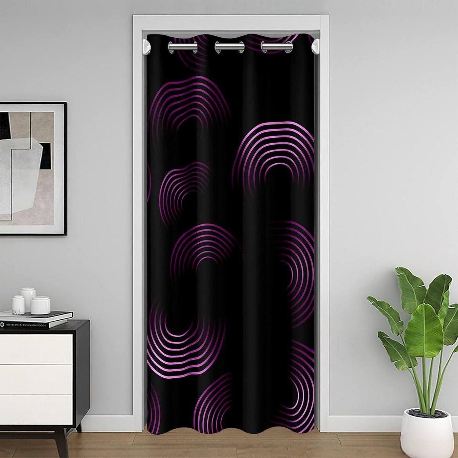 LuxusKollektion Türvorhang Türvorhang Kreis Ombre Rosa Schwarz 132x203cm (1 St)