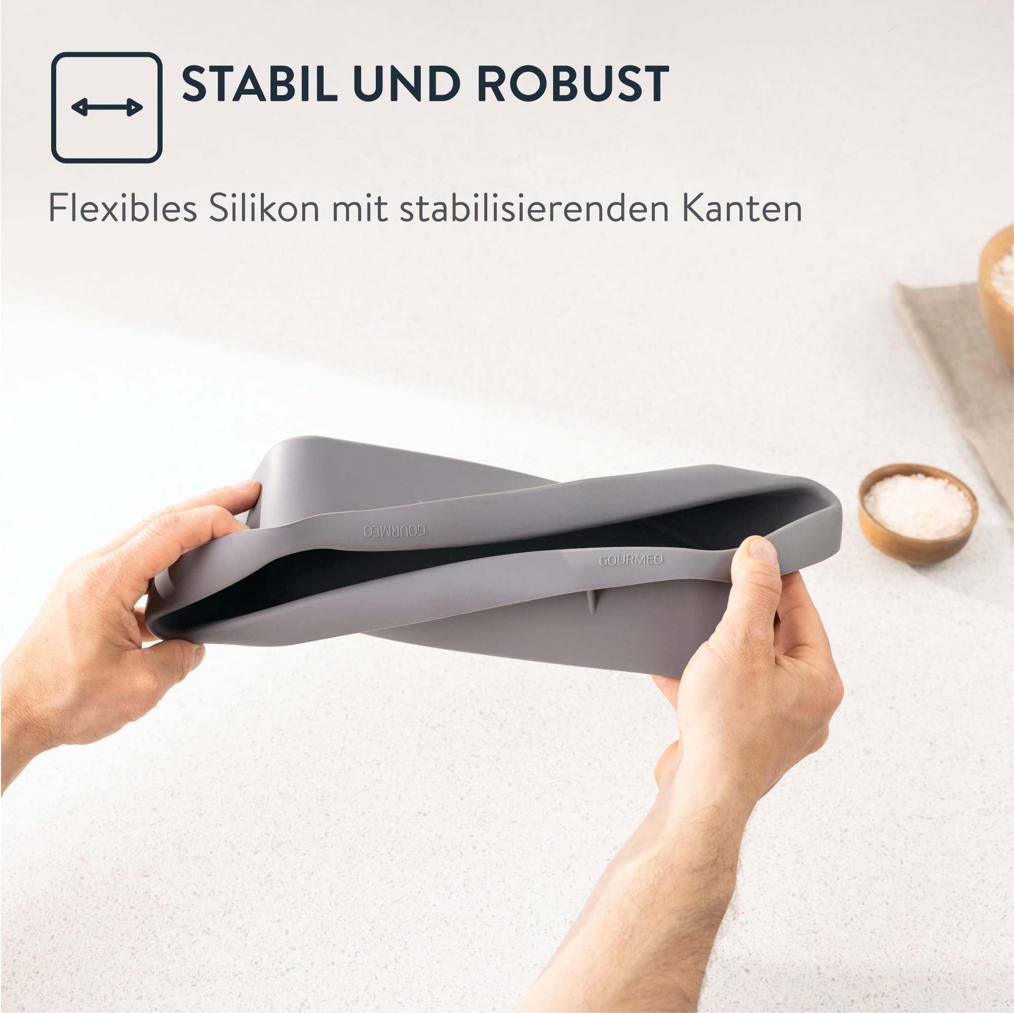 GOURMEO Backform GOURMEO Silikon Kastenform 30 cm Antihaft, Grau – Bild 2 von 5