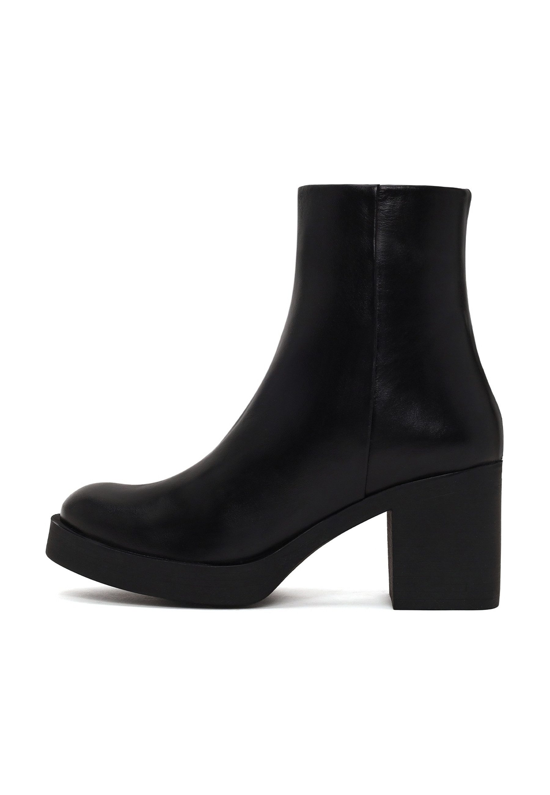 Derimod Leder Plateau-Blockabsatz-Stiefeletten Ankleboots
