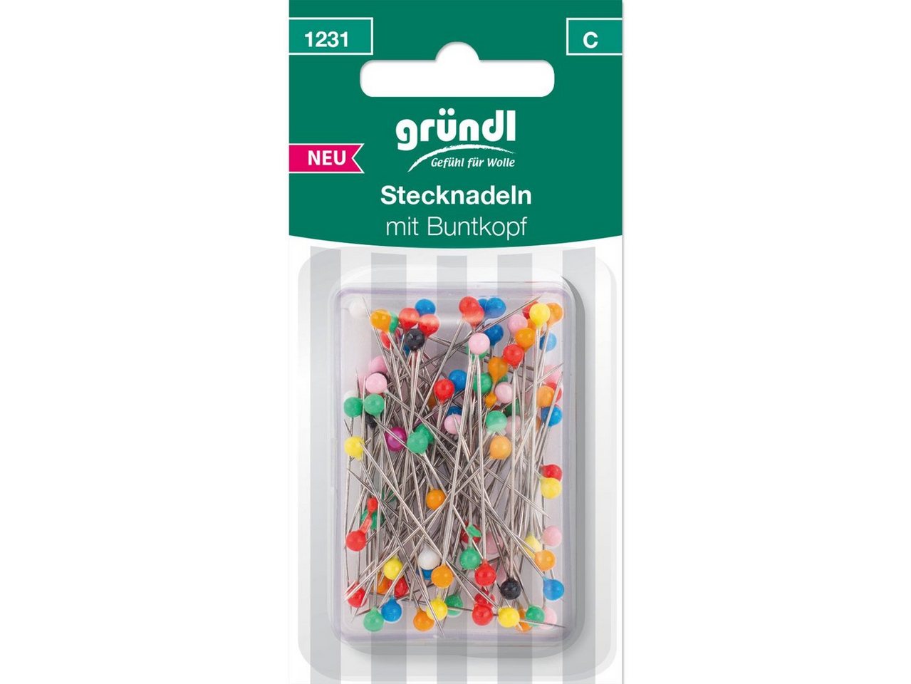 Gründl Stecknadeln Gründl Stecknadeln mit Buntkopf 100 Stück