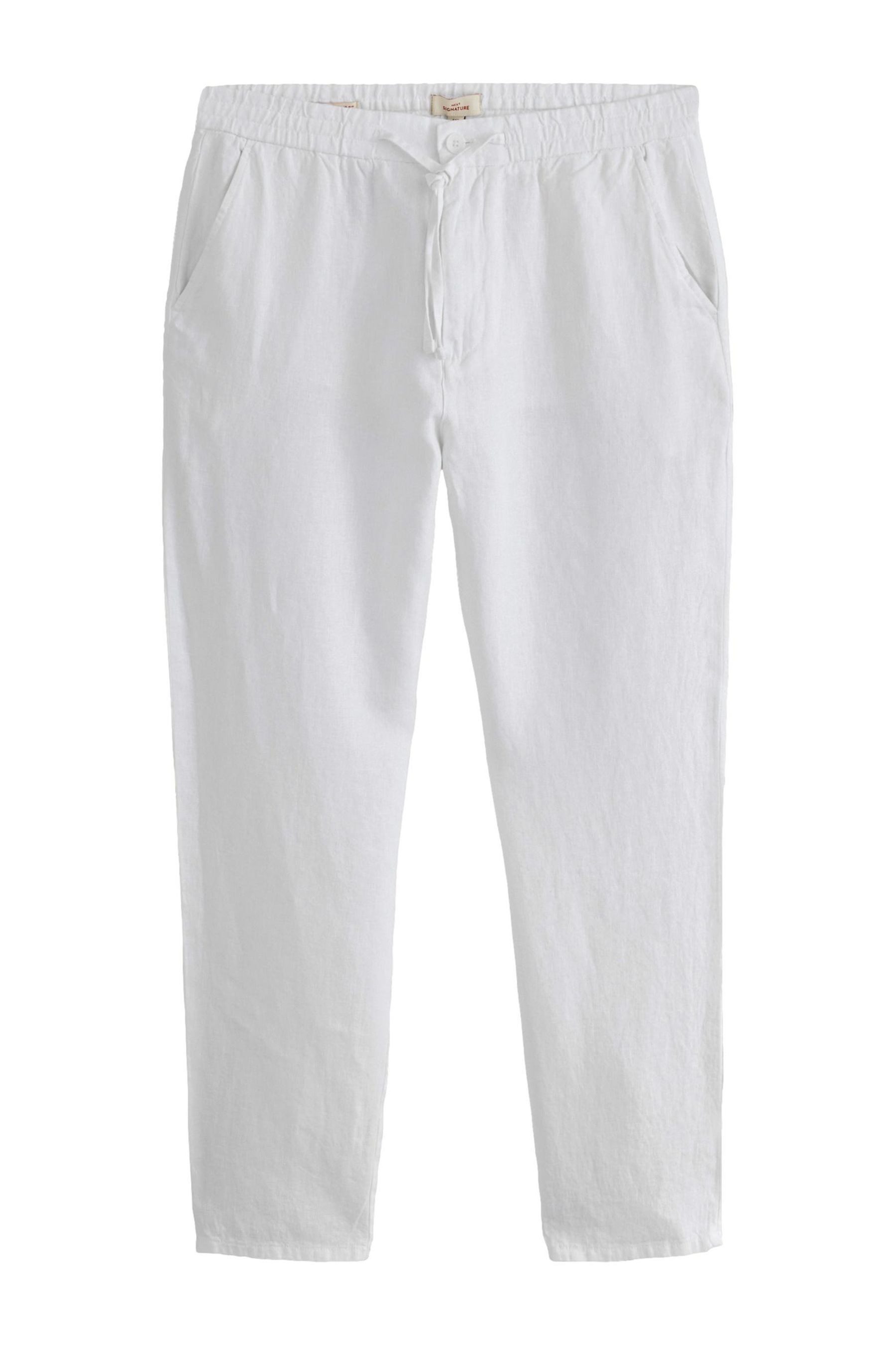 Dehnbund-Hose Signature Regular Fit Leinenhose mit Elastikbund