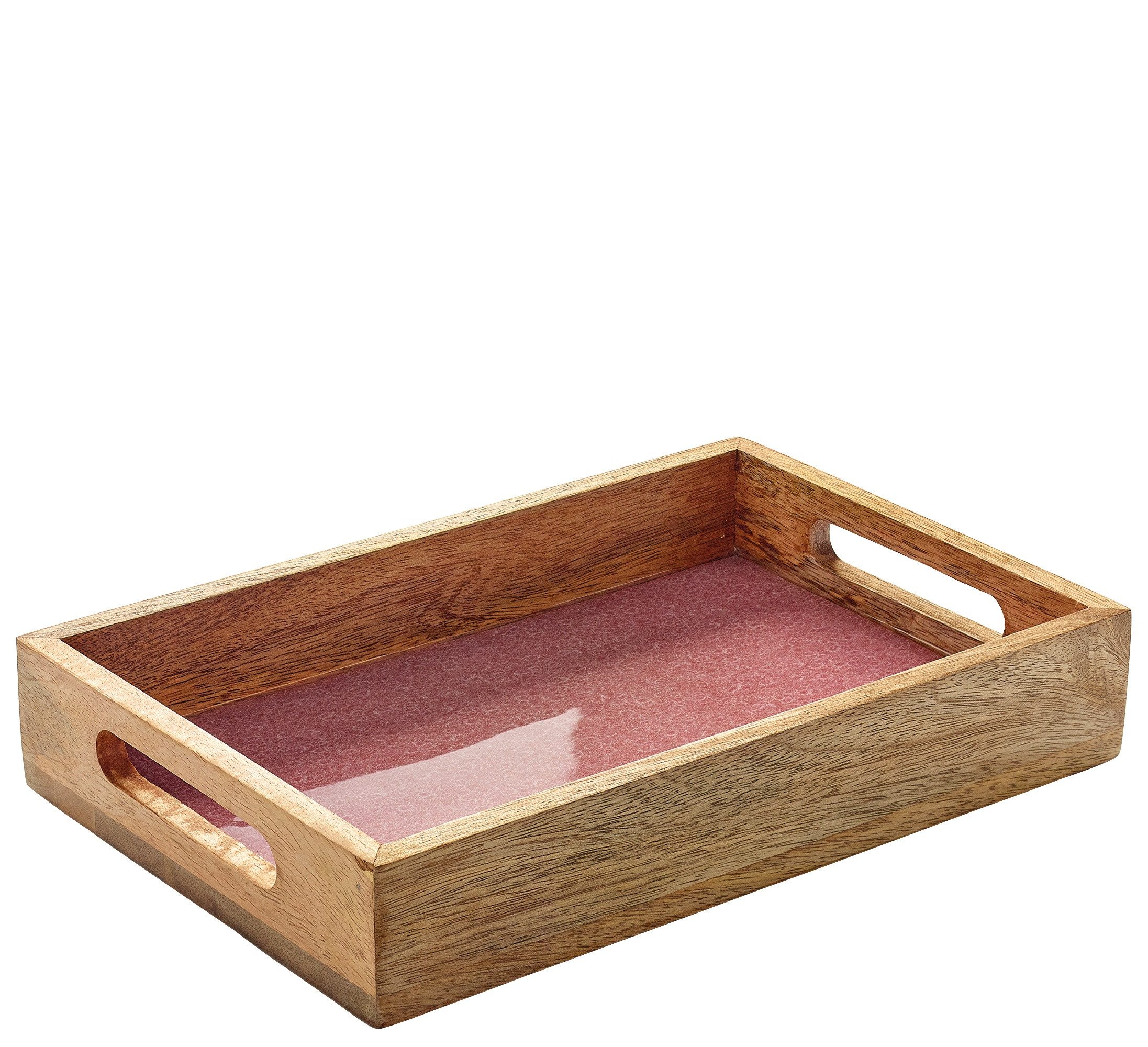 ZASSENHAUS Dekotablett Tablett Serviertablett Mango-Holz 30,5 x 20cm ZASSENHAUS MINERAL ROSE
