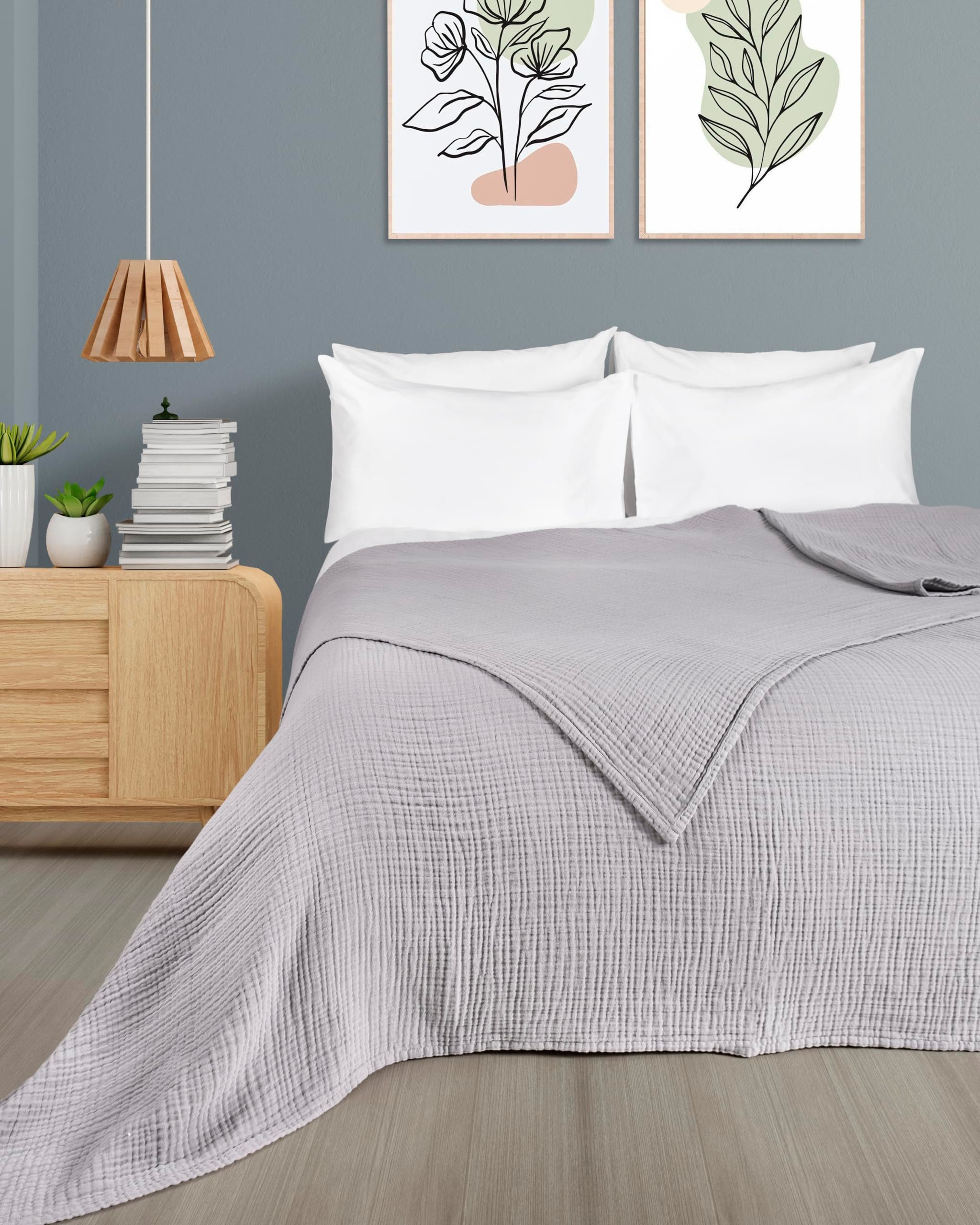 Laynenburg Tagesdecke Musselin aus 100% Baumwolle – Baumwolldecke, Kuscheldecke, Wohndecke als Sommerdecke, Bett-Überwurf, Couch-Überwurf, Sofa-Decke
