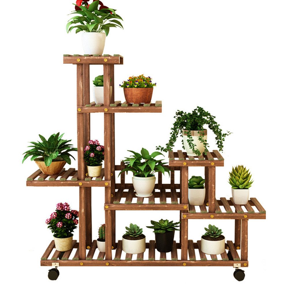 GarveeMore Blumenständer Pflanzenregal Holz Blumenregal MehrstöCkig günstig online kaufen