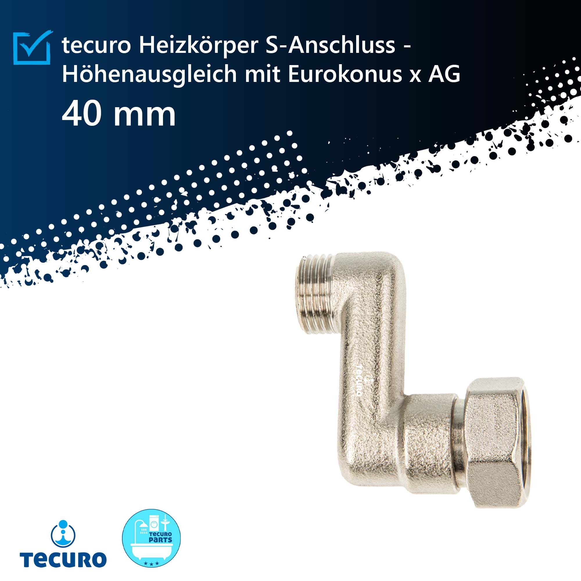 tecuro Heizkörper Heizkörper S-Anschluss - 10 mm Höhenausgleich mit Eurokon günstig online kaufen