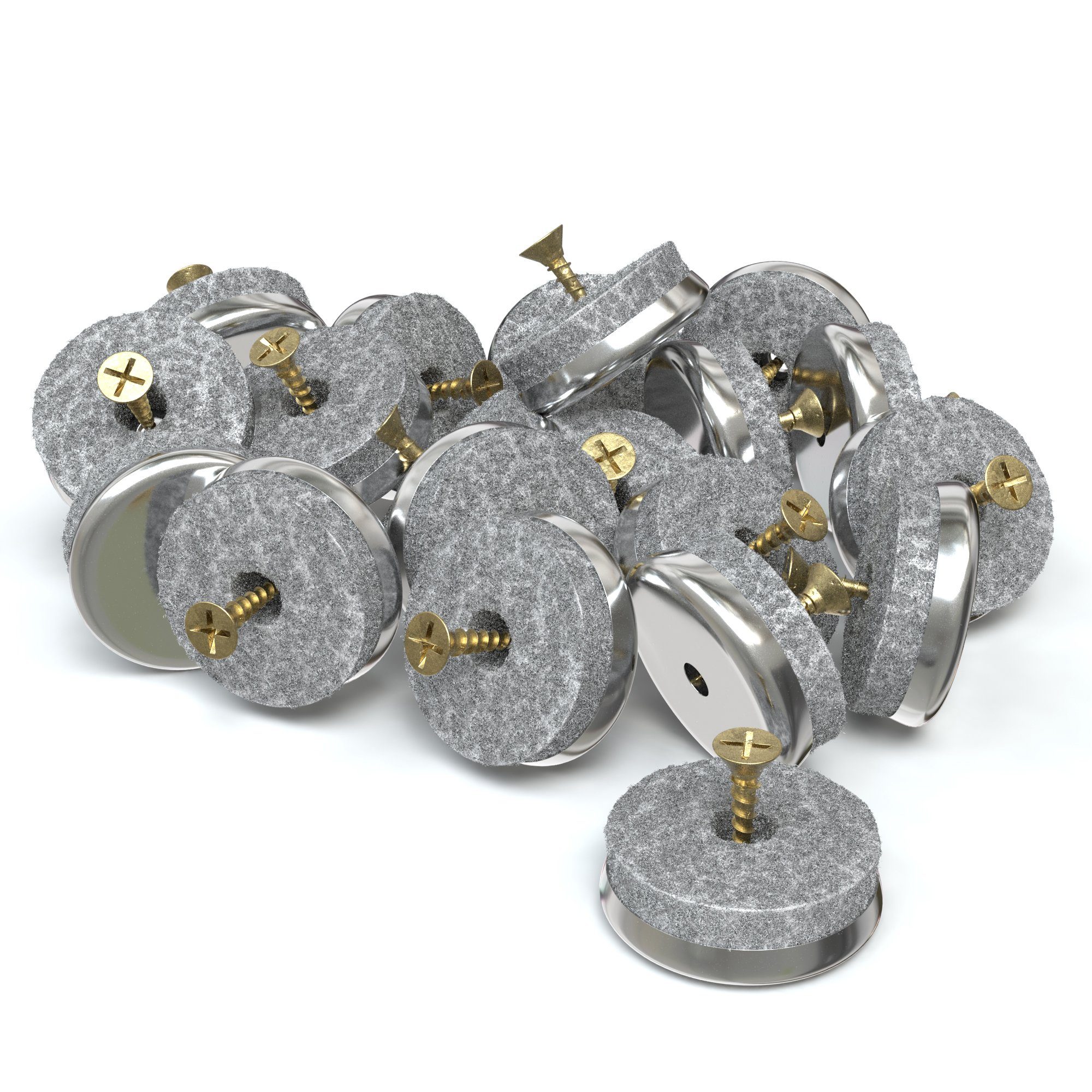 EAZY CASE Möbelfuß Filzgleiter mit Schraube, (20-St), Filzgleiter zum Schrauben Fußbodenschutz Metall Möbelgleiter 30 mm