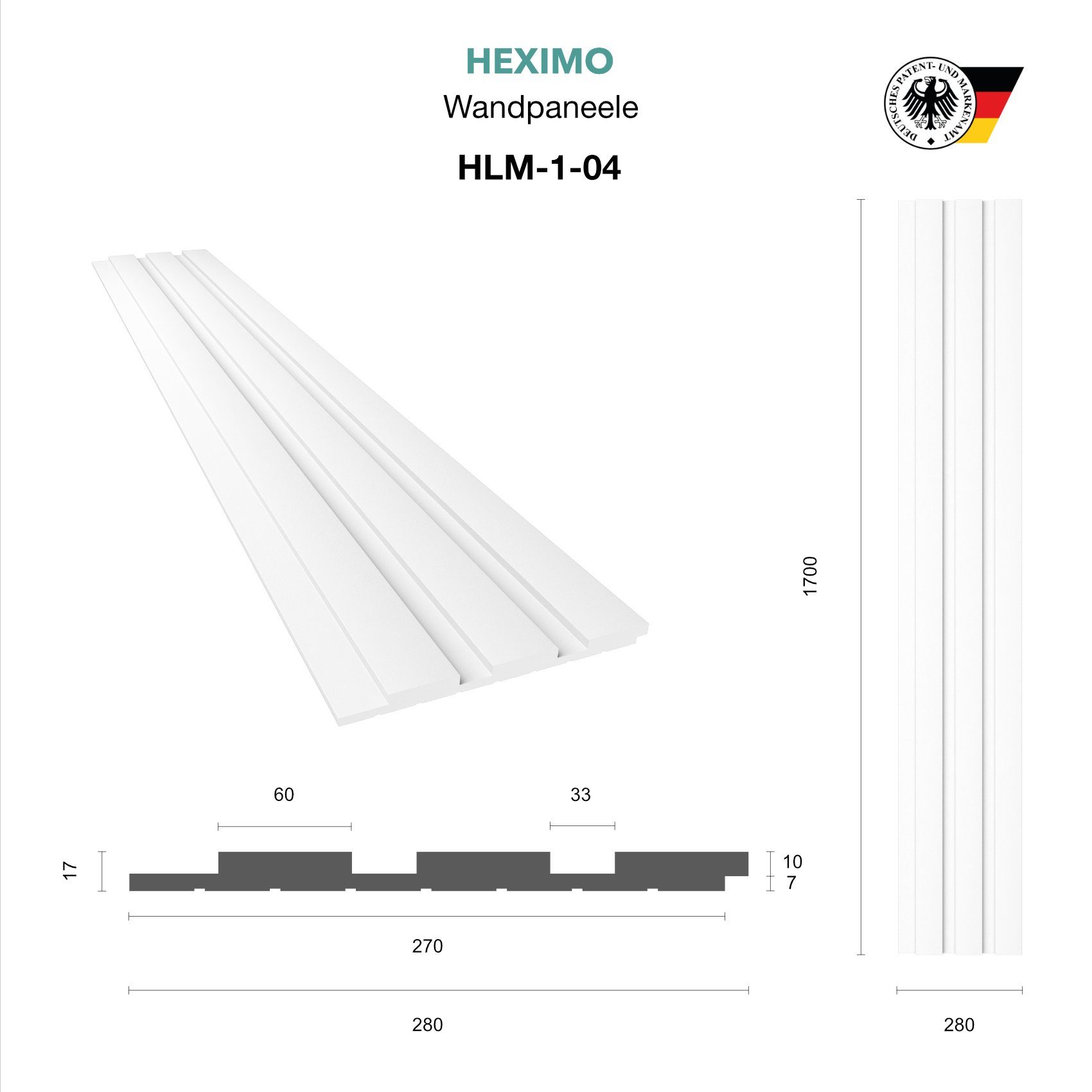HEXIMO Wanddekoobjekt HLM-1-04 (Lamellenwand (3.67 m) günstig online kaufen