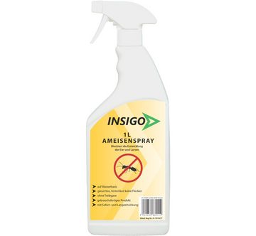 INSIGO Ameisengift Anti Ameisen-Spray Ameisen-Mittel Ungeziefer-Spray, 1 l, 2-St., auf Wasserbasis, geruchsarm, brennt / ätzt nicht, mit Langzeitwirkung
