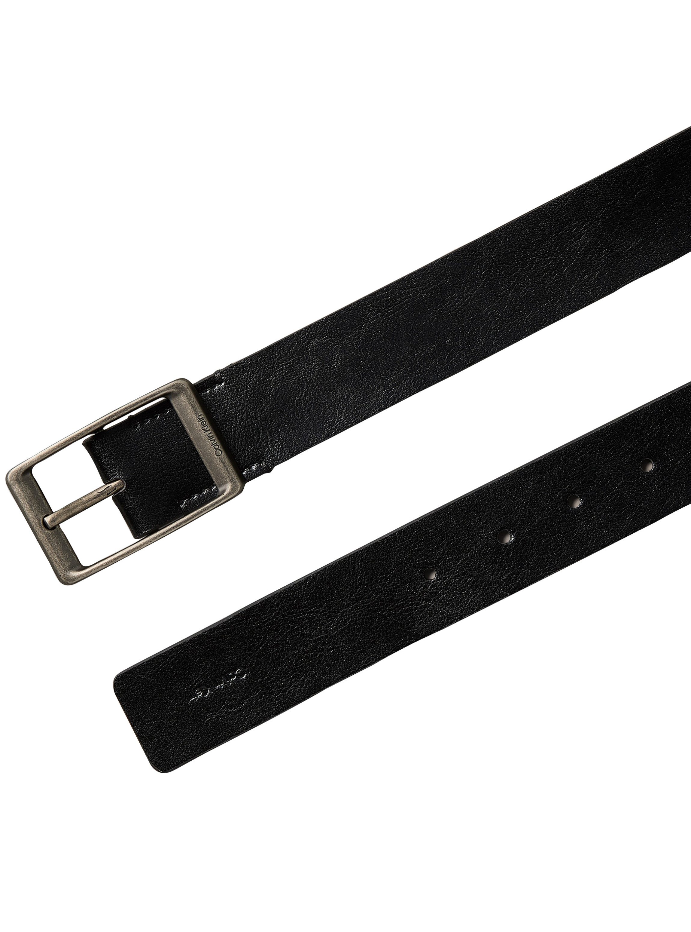 Calvin Klein Ledergürtel CASUAL ROUND BUCKLE TUMBLED 35MM Regular fit und größenverstellbar