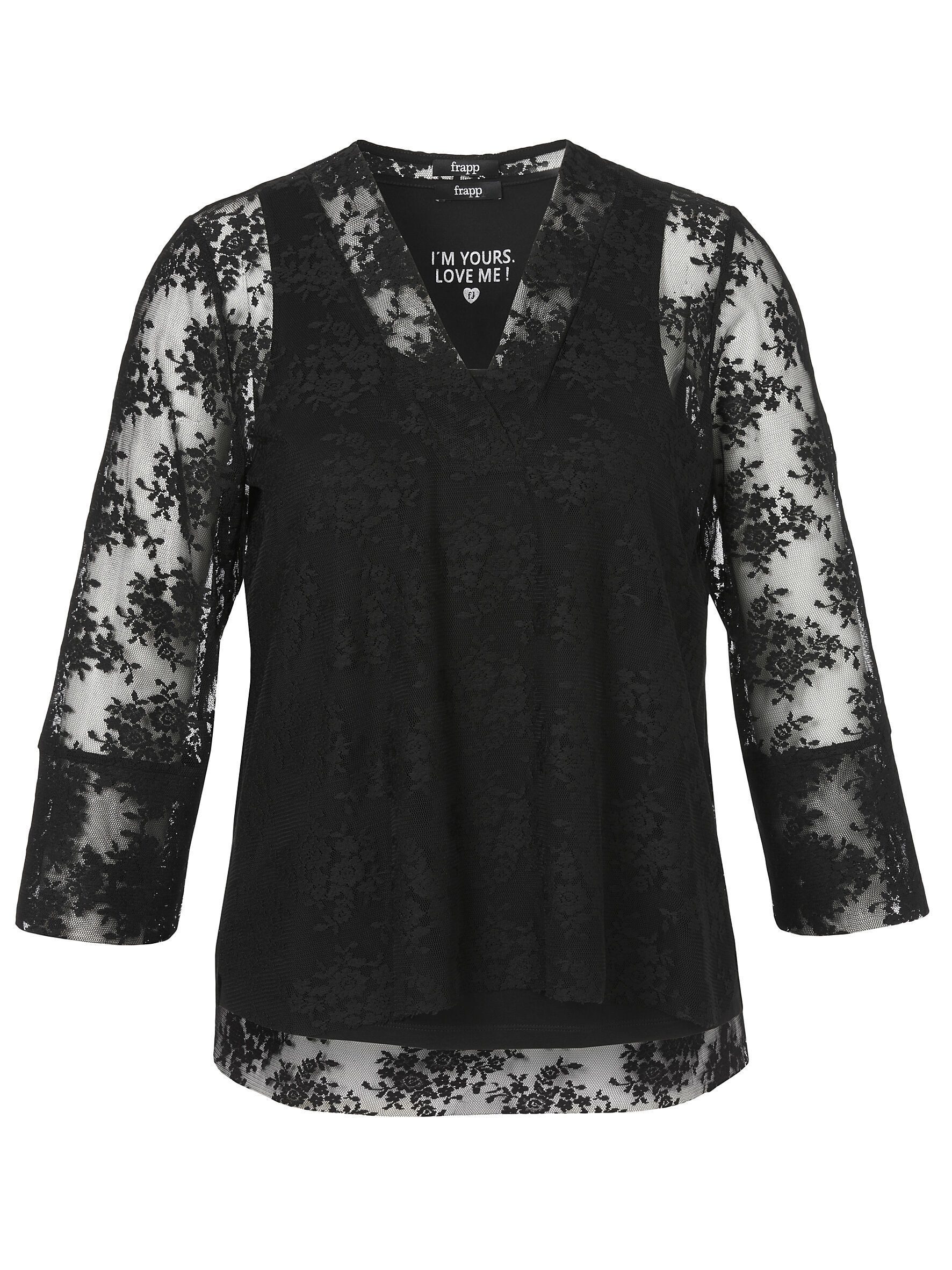 FRAPP V-Shirt in feiner Mesh-Optik günstig online kaufen