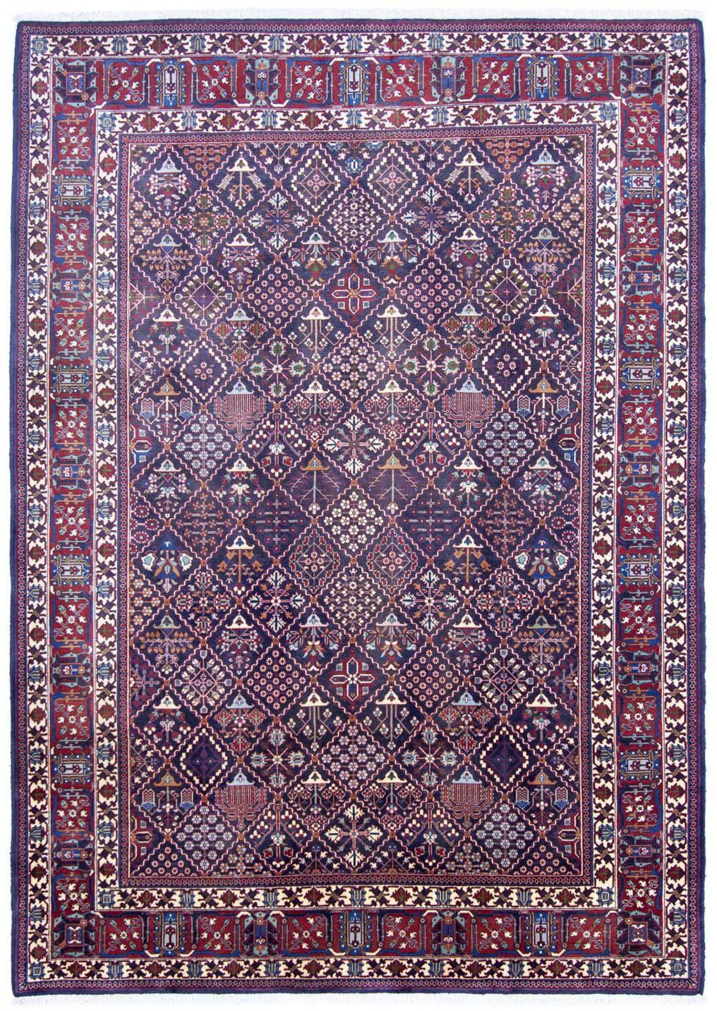 Wollteppich Meymeh Durchgemustert Blu 296 x 207 cm, morgenland, rechteckig, Höhe: 10 mm, Unikat mit Zertifikat | Kurzflor-Teppiche