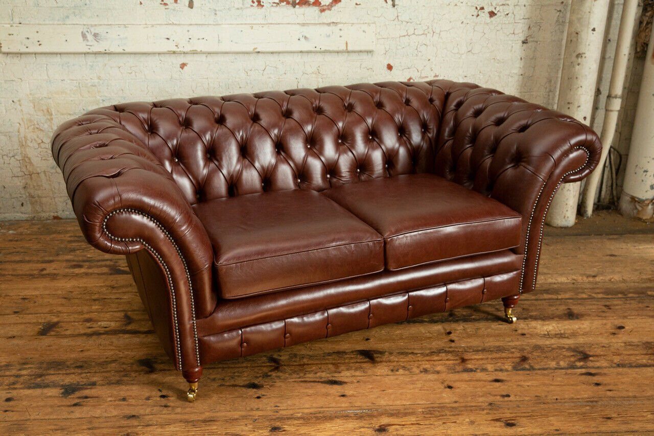 Europe in Chesterfield Chesterfield-Sofa Leder Sofa Ledersofa Couchen Sofort, 2 100% Made JVmoebel Sitzer Sofa