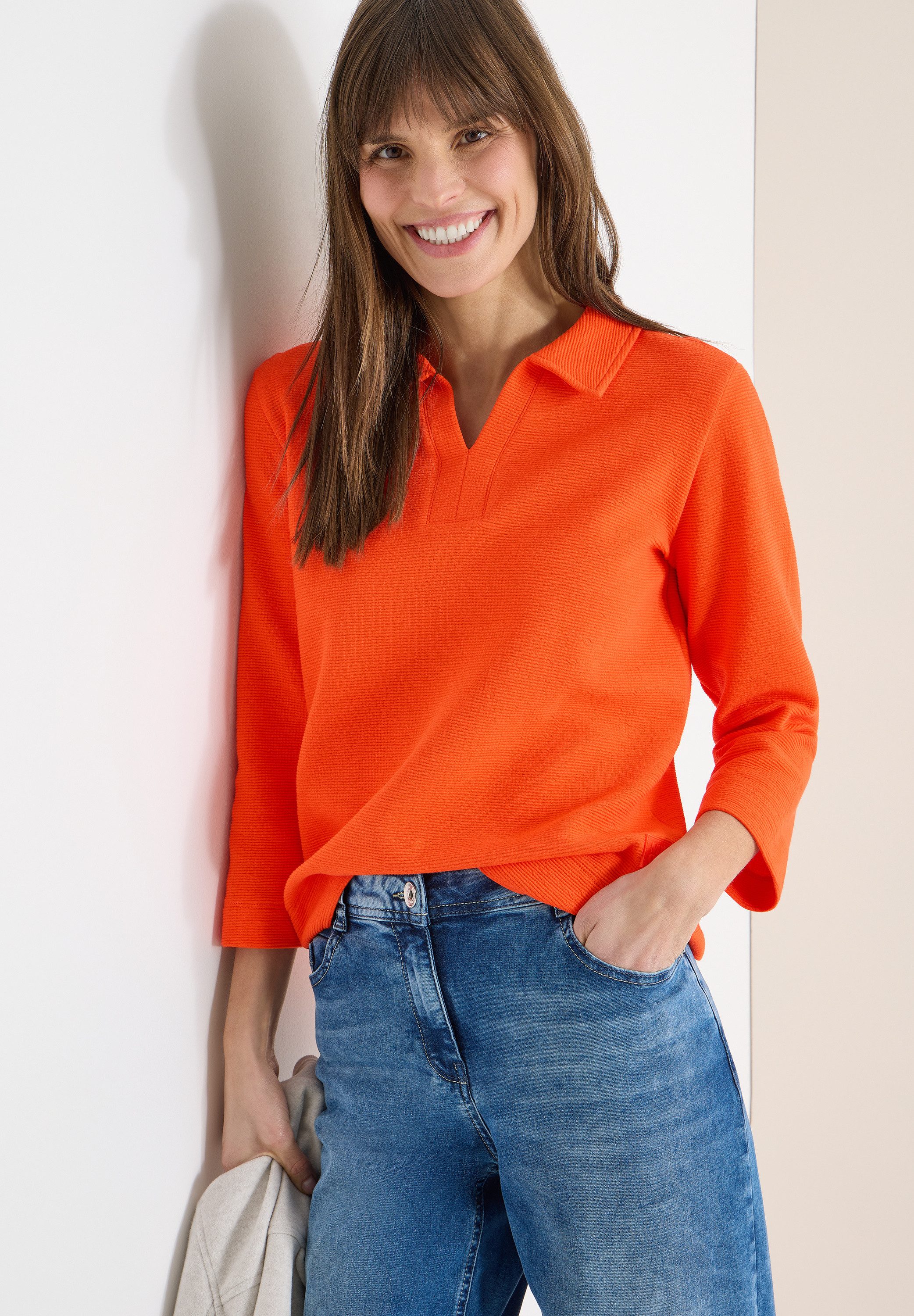 CECIL 3/4-Arm-Shirt mit Polokragen