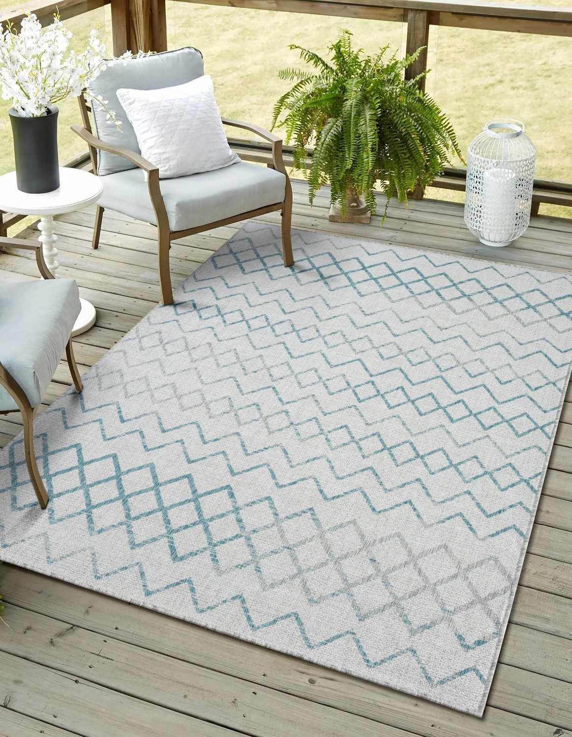 Myflair Möbel & Accessoires Teppich Nebula, LAGERRÄUMUNG!, rechteckig, Höhe: 6 mm, modernes Design, Rauten, Outdoor geeignet, Balkon, Terrasse
