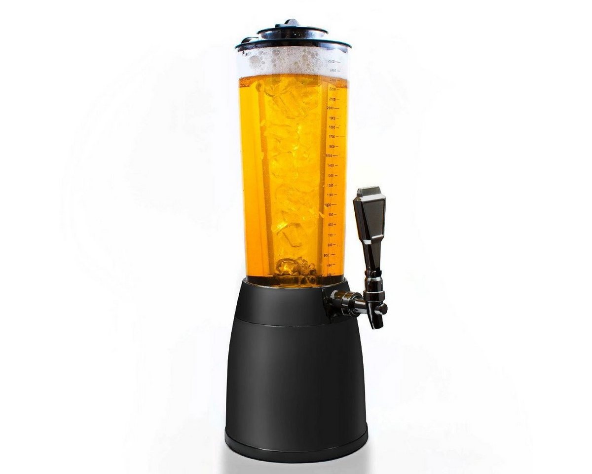 Goods+Gadgets Getränkespender Bier Zapfanlage 4L –XXL Getränkespender mit Eis-Kühlung & Zapfturm, Biersäule Trinksäule Getränkesäule mit Eiskühlung