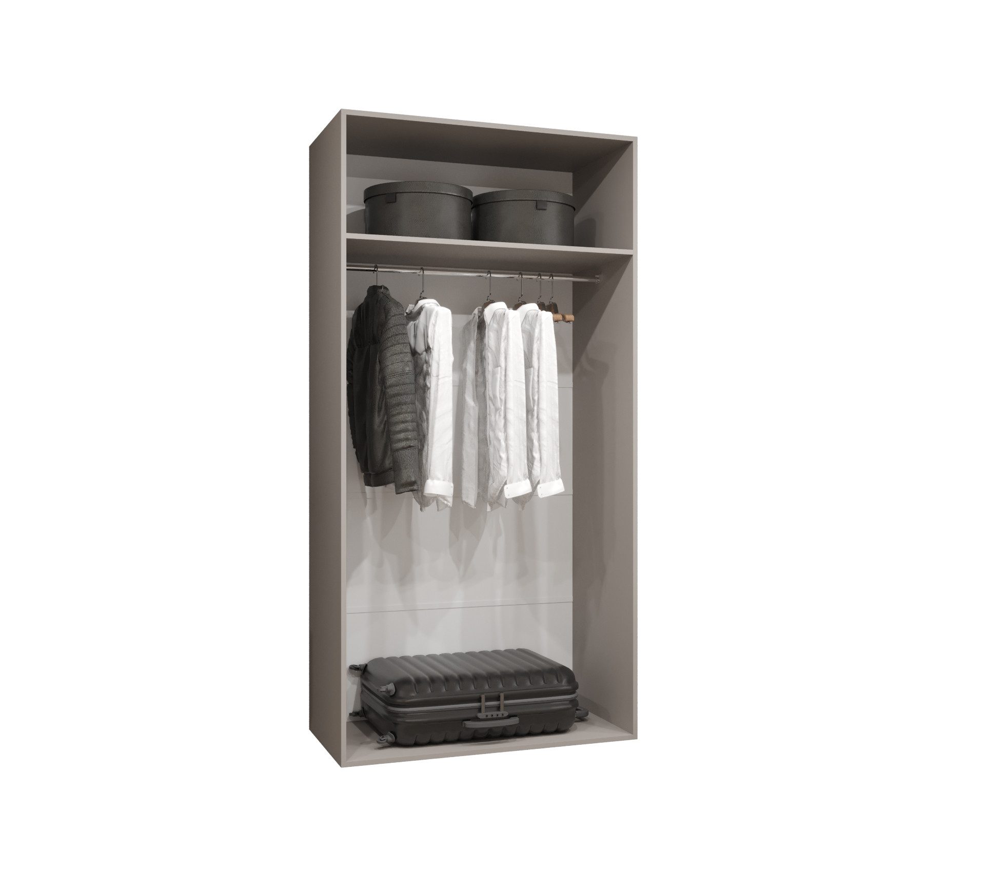 MOEBLO Drehtürenschrank LIVENTO 1 (mit Soft-Close, moderne Griffe – Moderner Kleiderschrank mit Einlegeböden & Kleiderstange für Schlafzimmer und Ankleide, Klei – Bild 5 von 5
