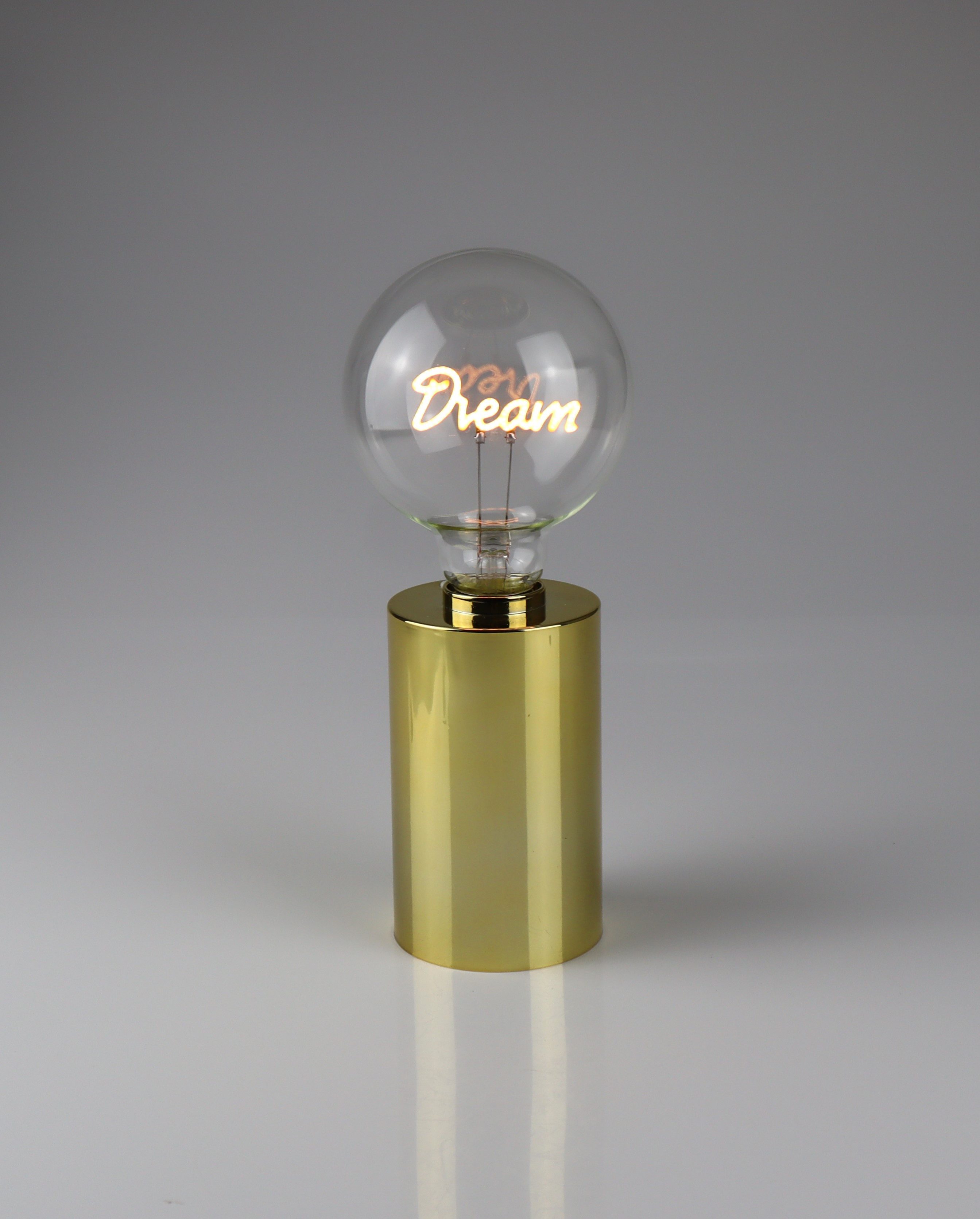 AM Design LED Dekoobjekt Glühbirne mit Dream Schriftzug, LED fest integriert, 9,5x22,5 cm