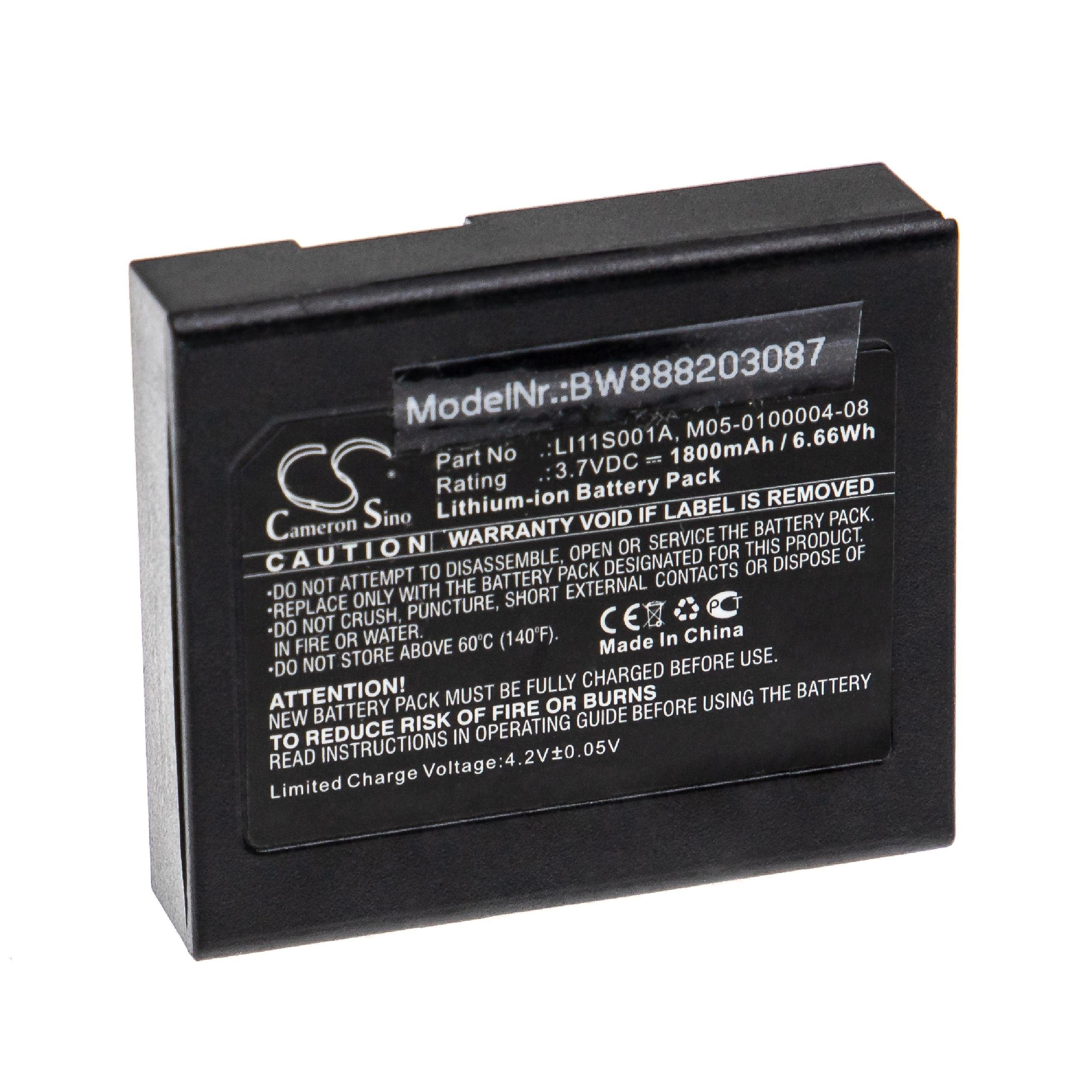vhbw kompatibel mit Mindray Li-Ion (3,7 PM60 Akku DPM2, PM-60, mAh 1800 V)