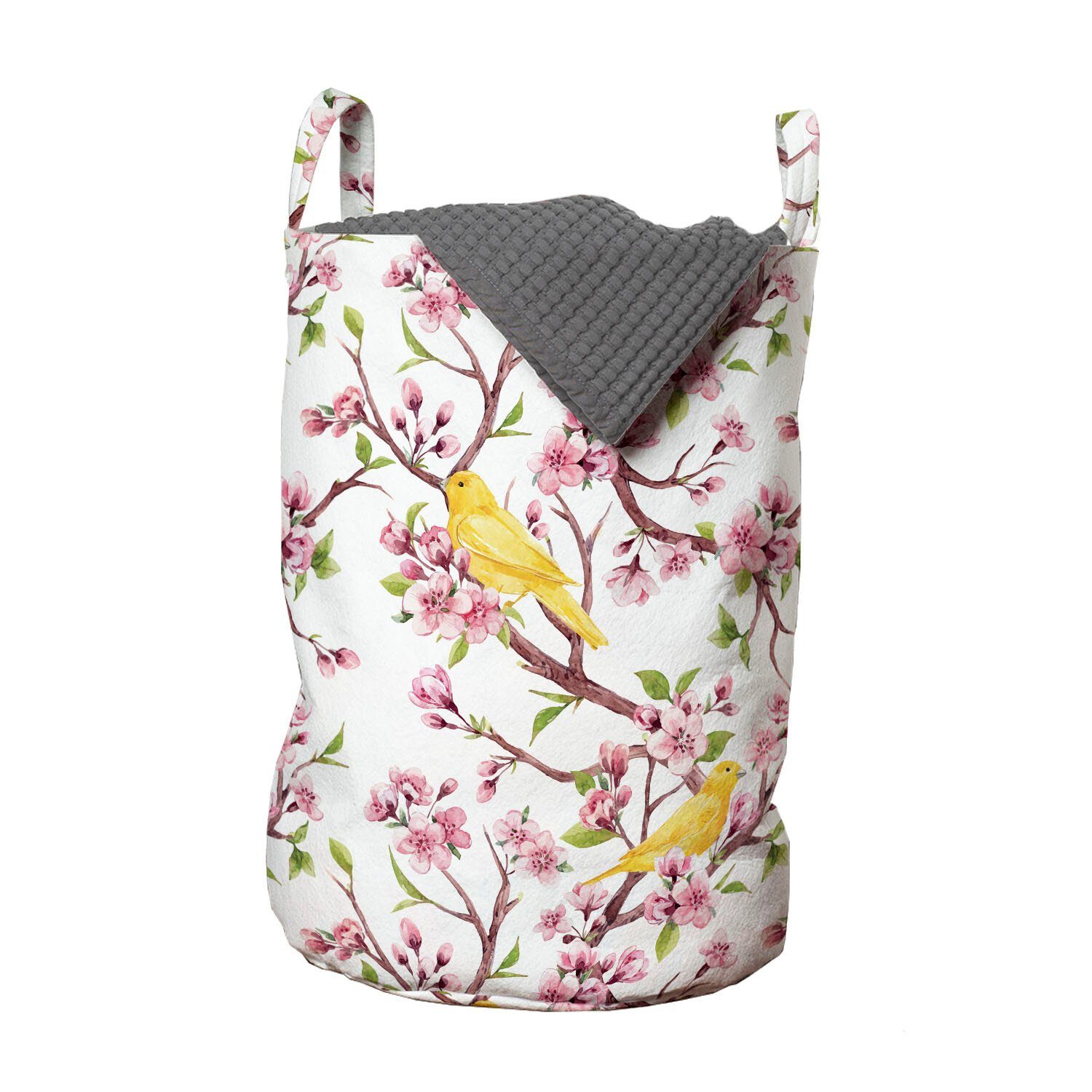 Frühling für Kordelzugverschluss Wäschekorb Kirschblüte Wäschesäckchen Konzept Griffen mit Abakuhaus Waschsalons,