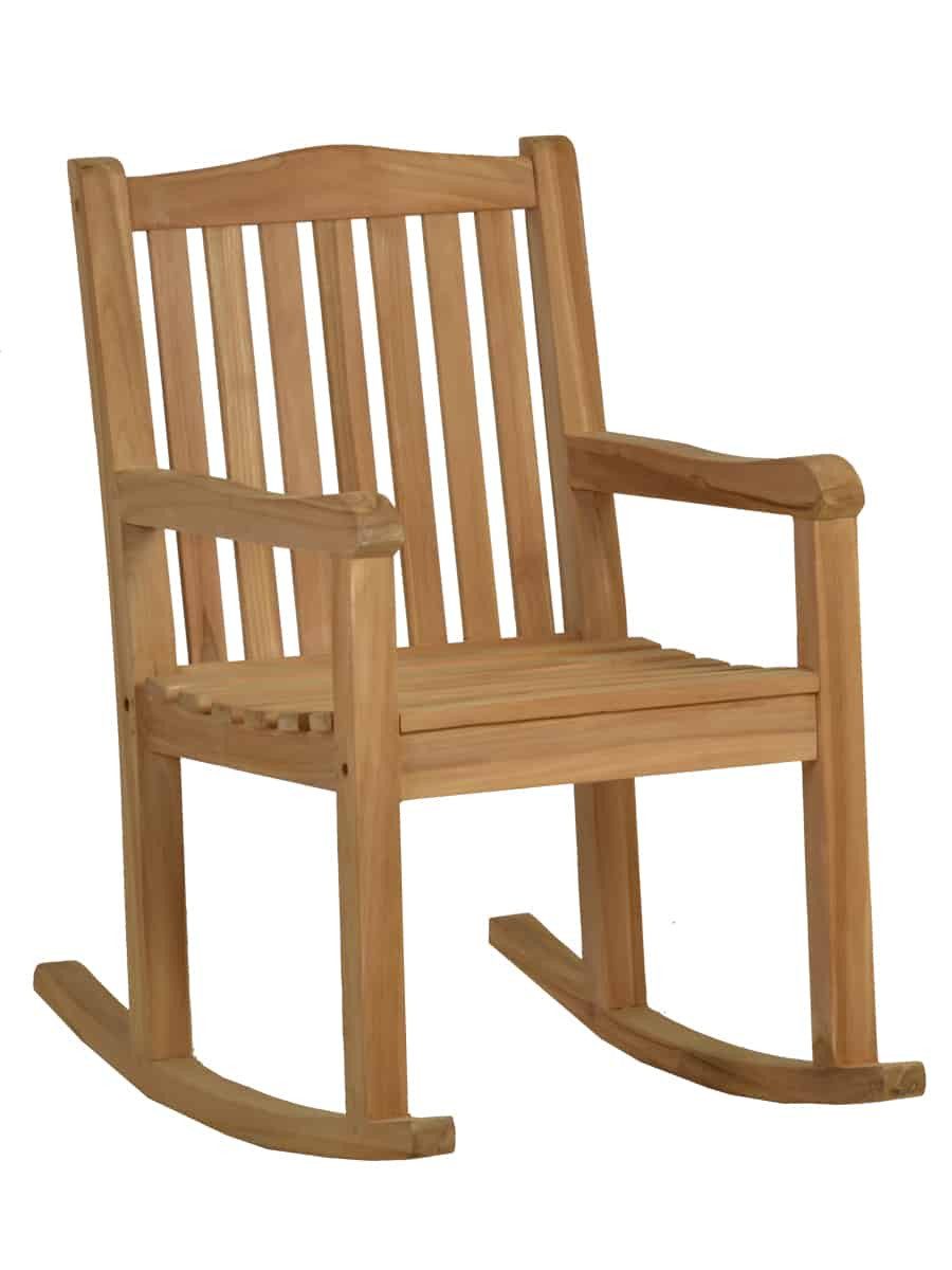 MiaMöbel Schaukelstuhl, aus massivem Teakholz Honig
