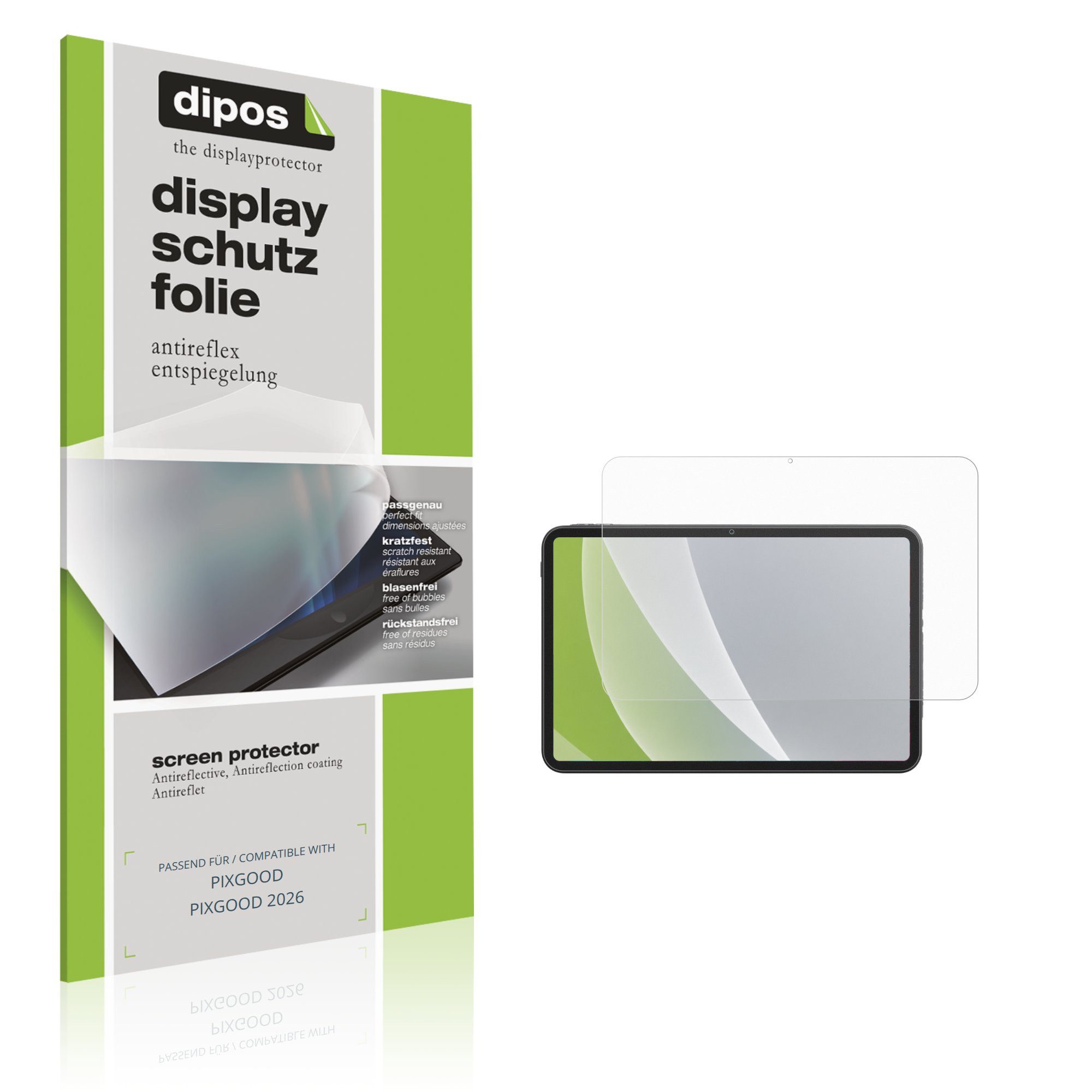 dipos Displayschutzfolie Schutzfolie für PIXGOOD PIXGOOD 2026, 2 Stück, Displayschutz Schutz Folie Made in Germany