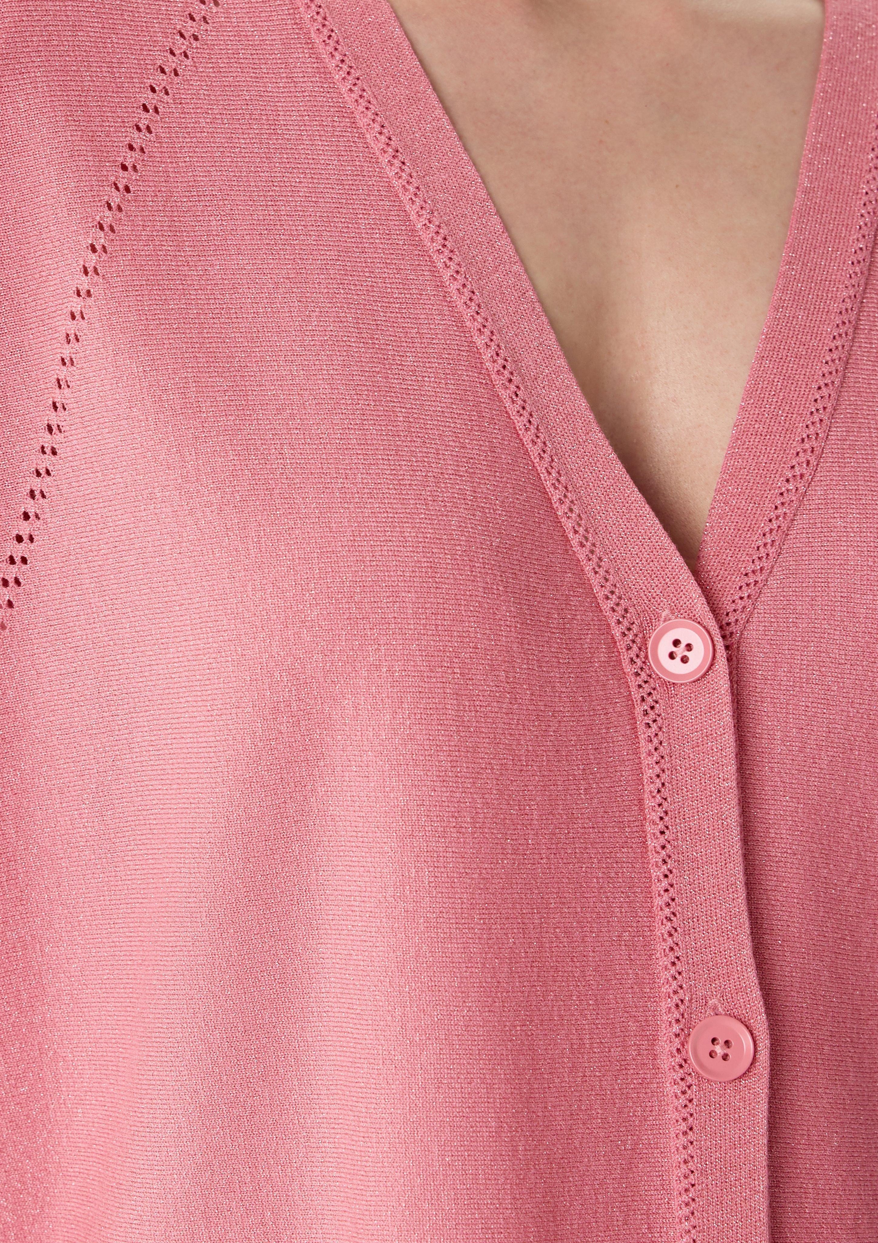 Comma Strickjacke Schimmernder Feinstrick-Cardigan mit Fledermausärmeln günstig online kaufen