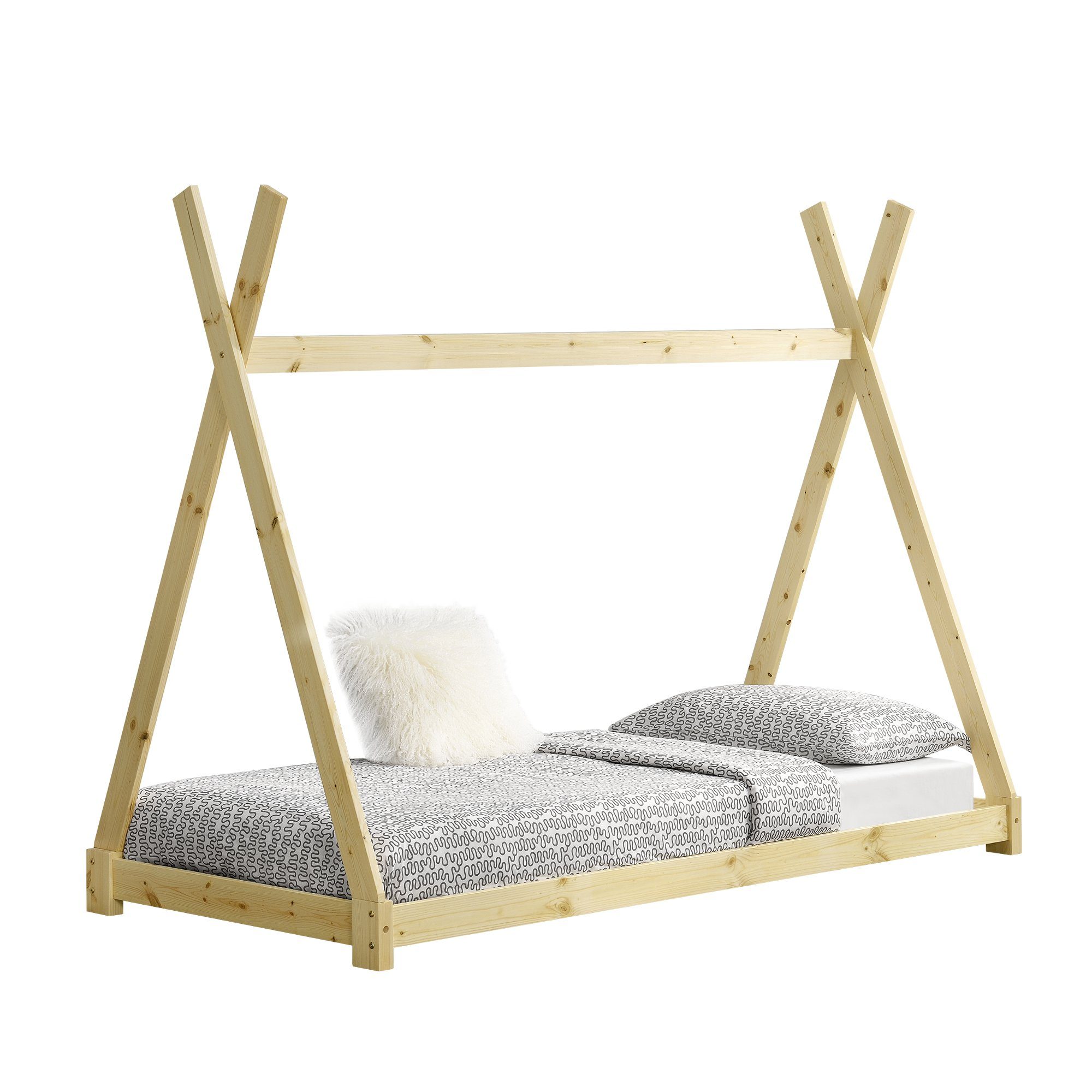 en.casa Kinderbett, »Onejda« Kinderbett Tipi Bett günstig online kaufen