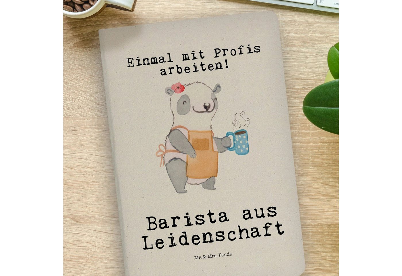 Thumbnail - Mr. & Mrs. Panda Notizbuch Barista Leidenschaft - Transparent - Geschenk, Kaffeeliebe, Eröffnung Mr. & Mrs. Panda, Bezau...