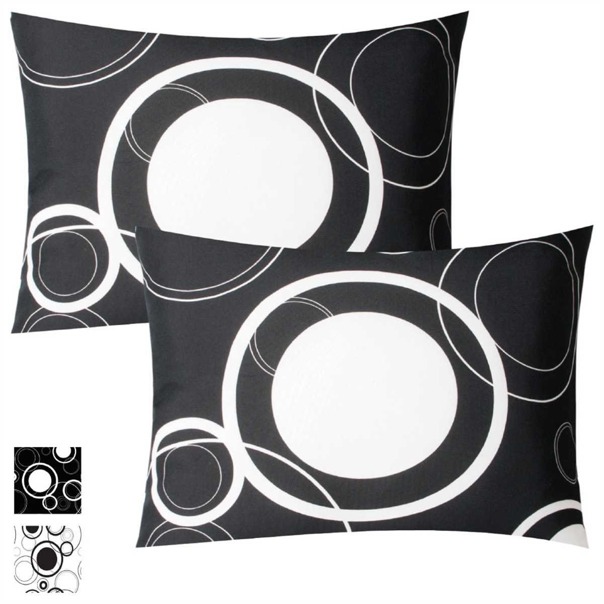 Arsvita Stück), Kreisen Schwarz (2 wahlweise weißen beidseitig Kissenbezüge, Innenkissen (Dekokissen), einem Kissenbezug Kreismotiv, bedruckt mit mit