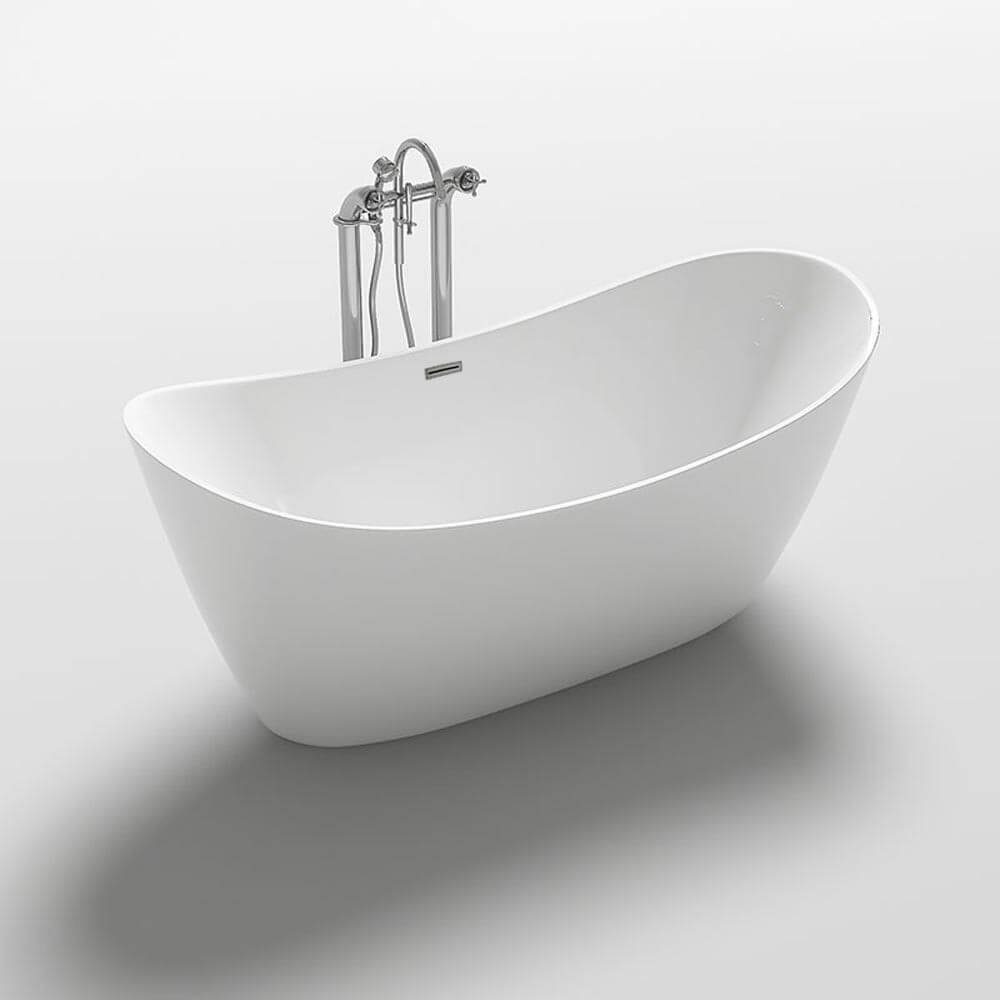 HOME DELUXE Badewanne Freistehende Badewanne OVALO, 170 x 80 x 72 cm - inkl. komplettem Zubehör I Acrylwanne