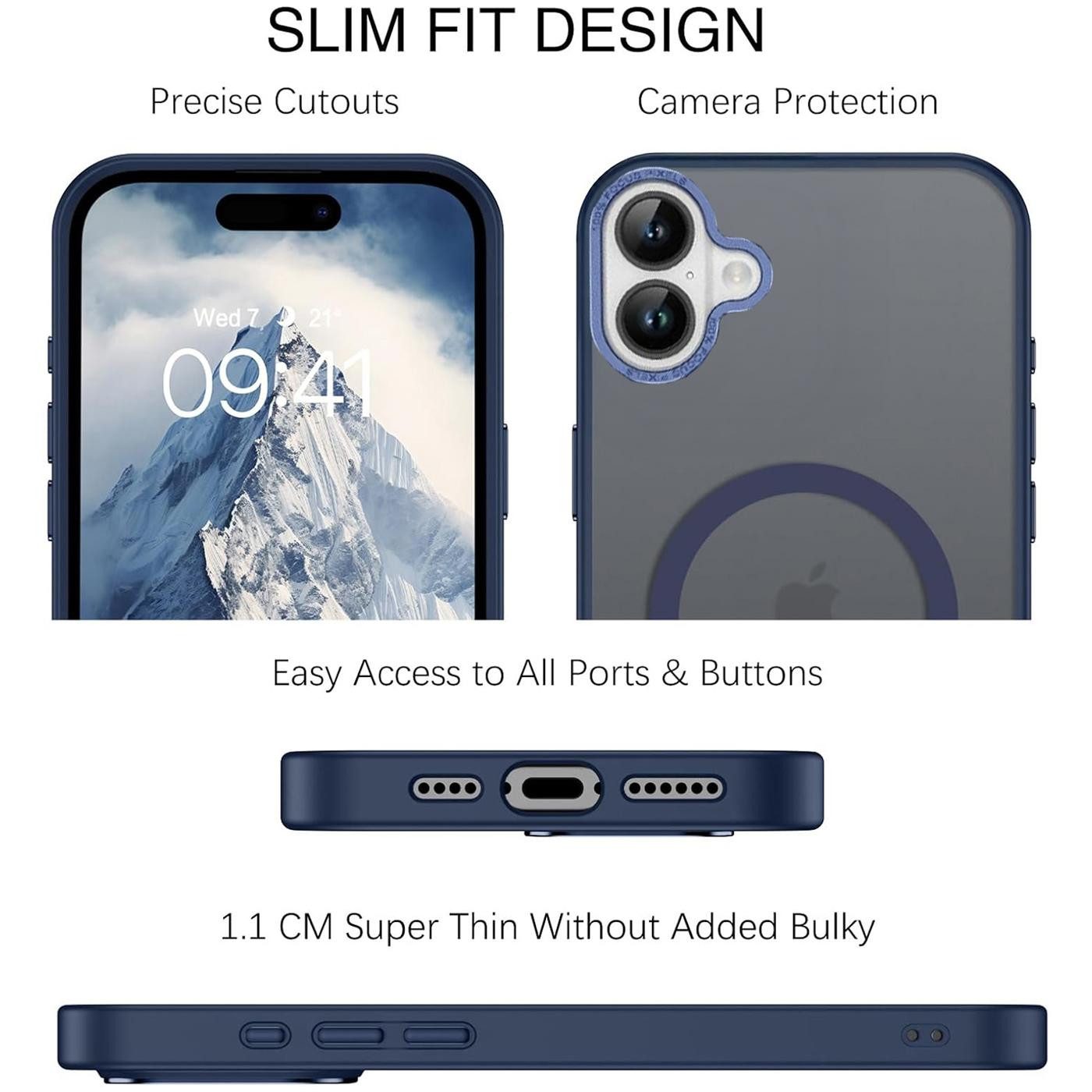 CoolGadget Handyhülle Magnet Hülle für iPhone 17 Schutzhülle mit Metall Kamerarahmen 6,3 Zoll, magnetisches Schutzcase Matt Stoßfest kompatibel mit Magsafe Zube – Bild 2 von 5