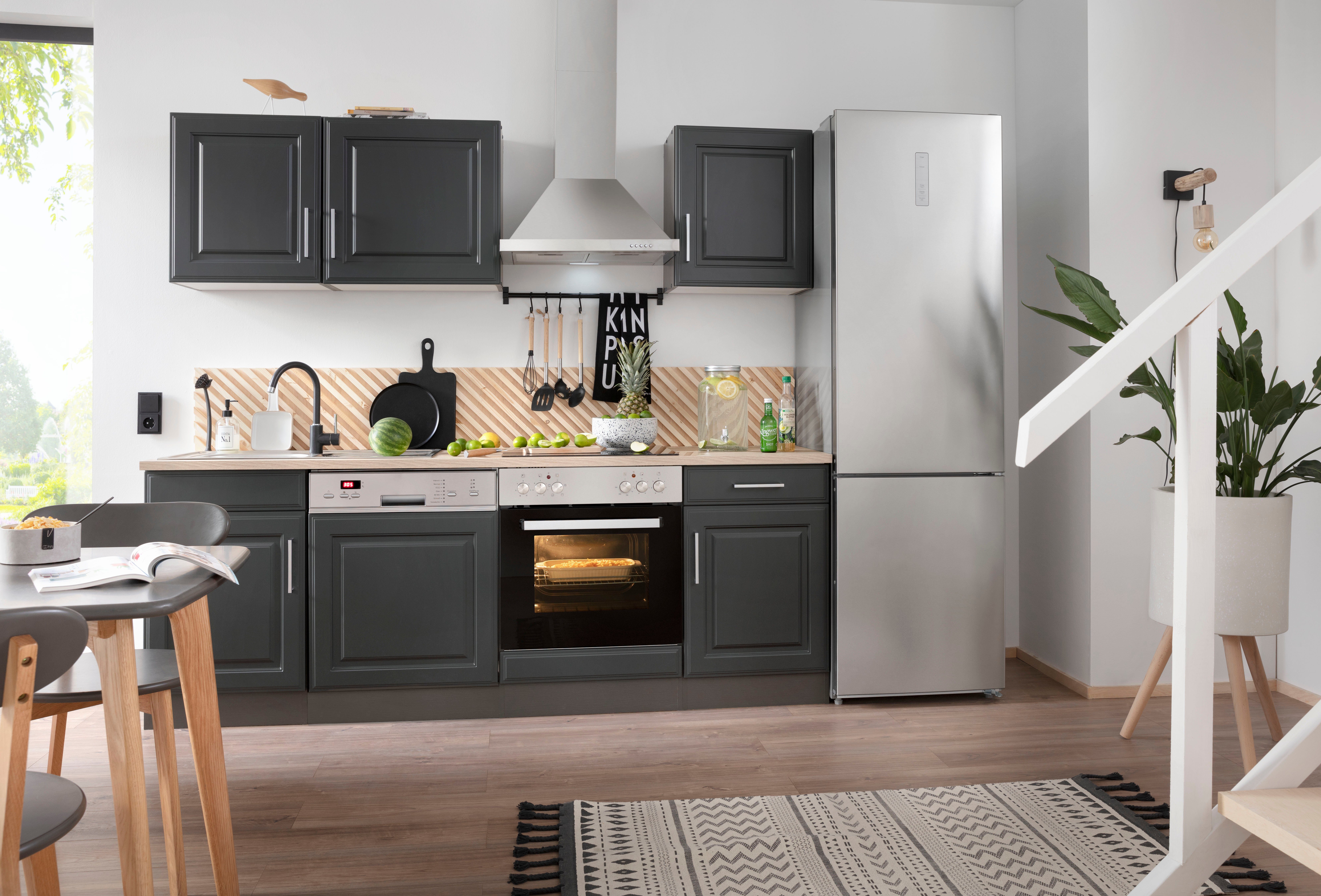 KOCHSTATION Küchenzeile KS-Stockholm, Breite 220 cm, mit hochwertigen MDF F günstig online kaufen