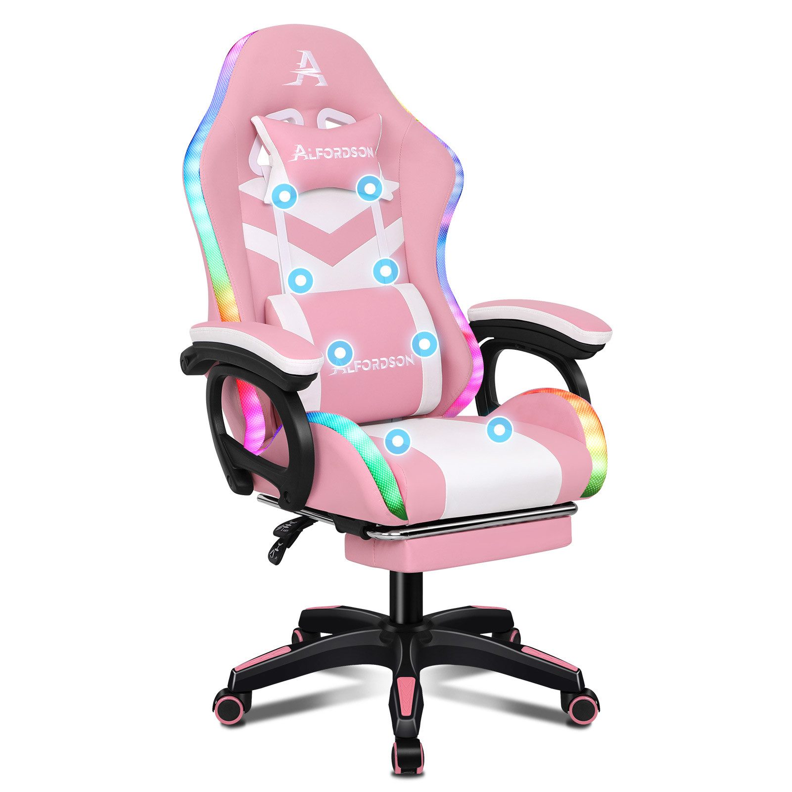 ALFORDSON Gaming-Stuhl 12 RGB LED-Farben Fernbedienung, günstig online kaufen