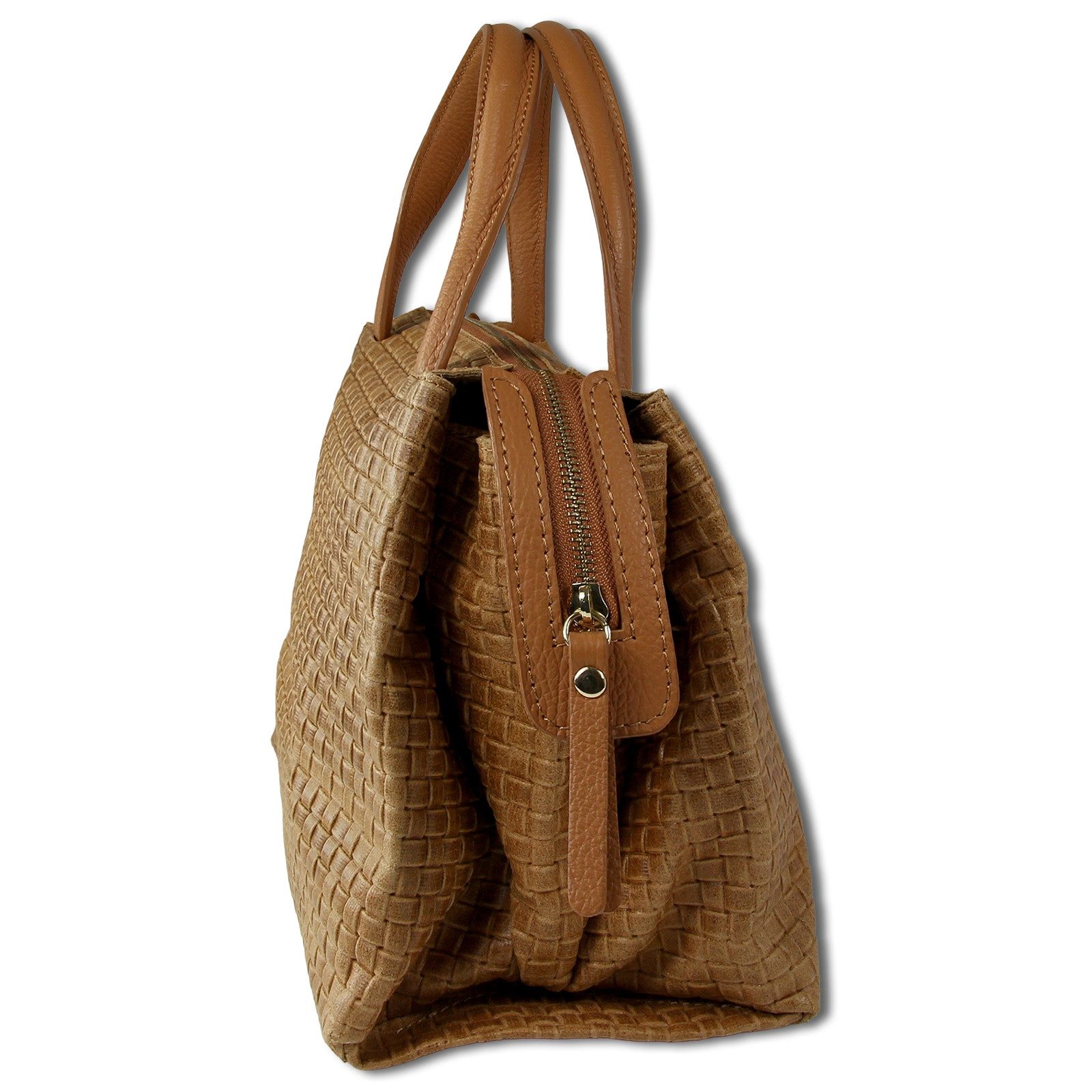 Toscanto Umhängetasche Toscanto Damen Umhängetasche Leder (Umhängetasche), Damen Leder Umhängetasche, braun ca. 30cm