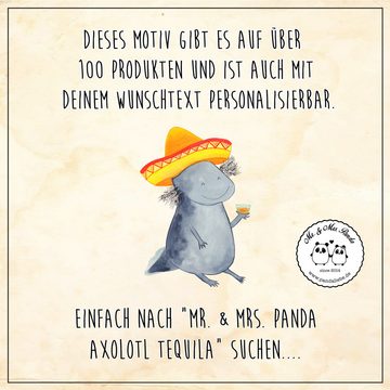 Mr. & Mrs. Panda Tasse Axolotl Tequila, Kaffeebecher, Tasse mit Spruch, Tassen, Kaffeetasse, Keramik, Farbiger Löffel