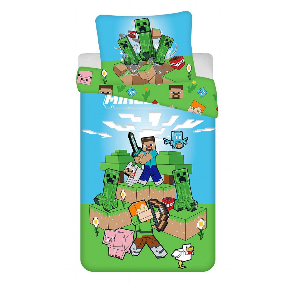 Minecraft Bettwäsche Minecraft Creeper Chaos Bettwäsche 140×200cm, 70×90cm, günstig online kaufen