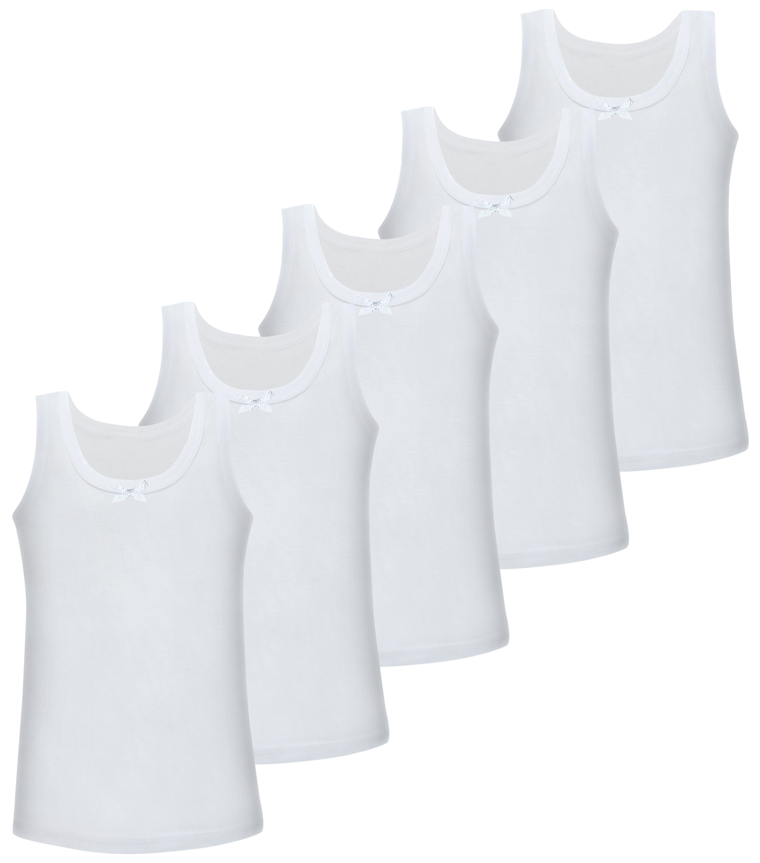 Mädchen LOREZA (Spar-Packung, 5-St) 5 Unterhemden 100% Unterwäsche Unterhemd Baumwolle