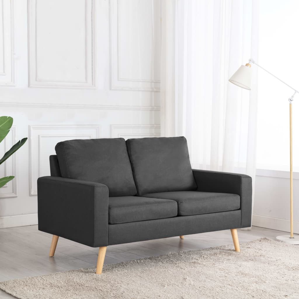 vidaXL Sofa 2-Sitzer-Sofa Dunkelgrau Stoff Couch günstig online kaufen