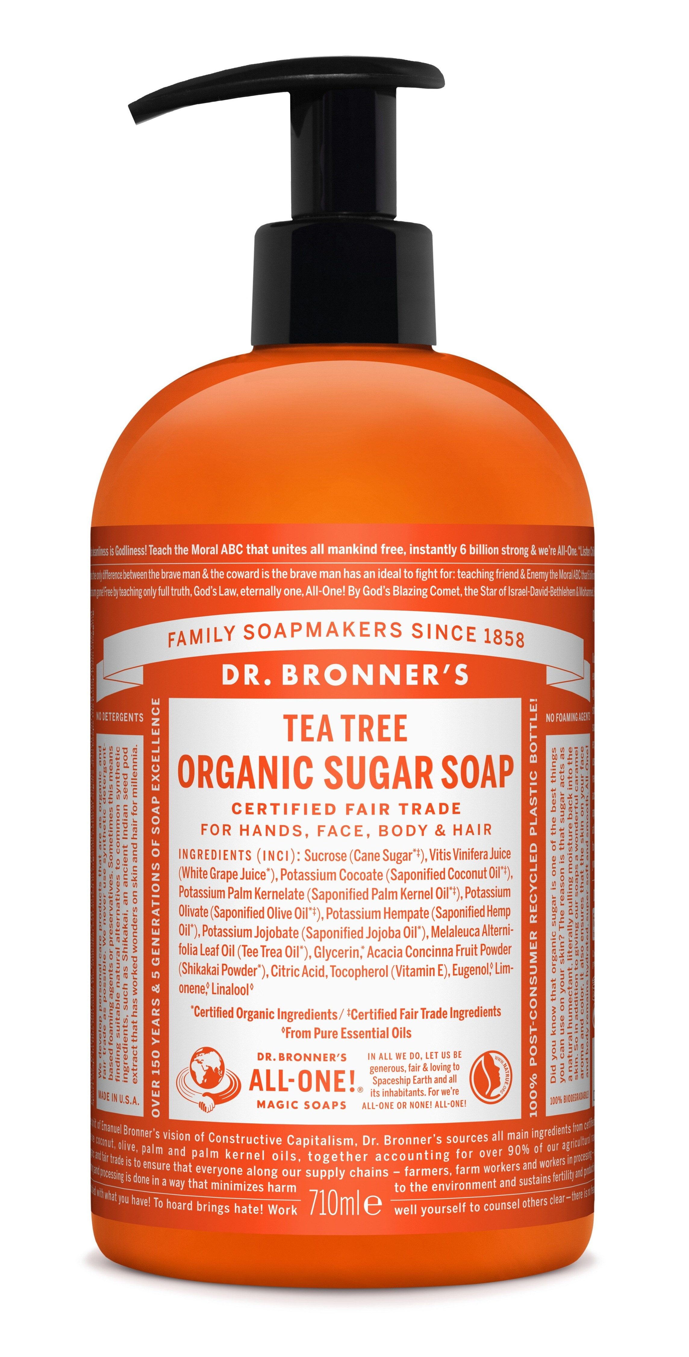 Dr. Bronners Handseife Dr. Bronner's - Bio-Zuckerseife Teebaum 710ml