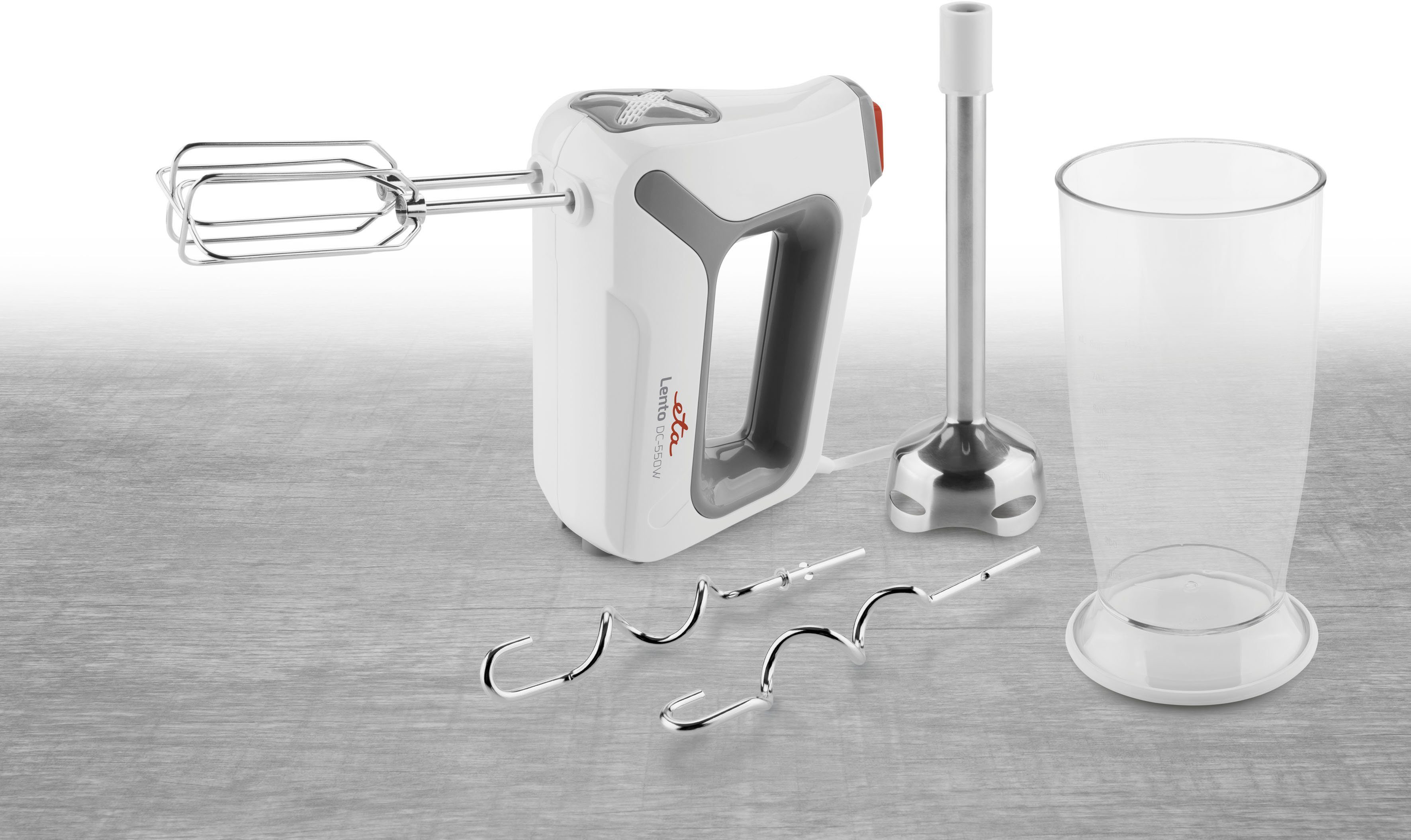 eta Handmixer LENTO Set ETA105190000, 550 W, DC Motor, 4 Geschwindigkeiten, leiser Betrieb, praktisches Zubehör