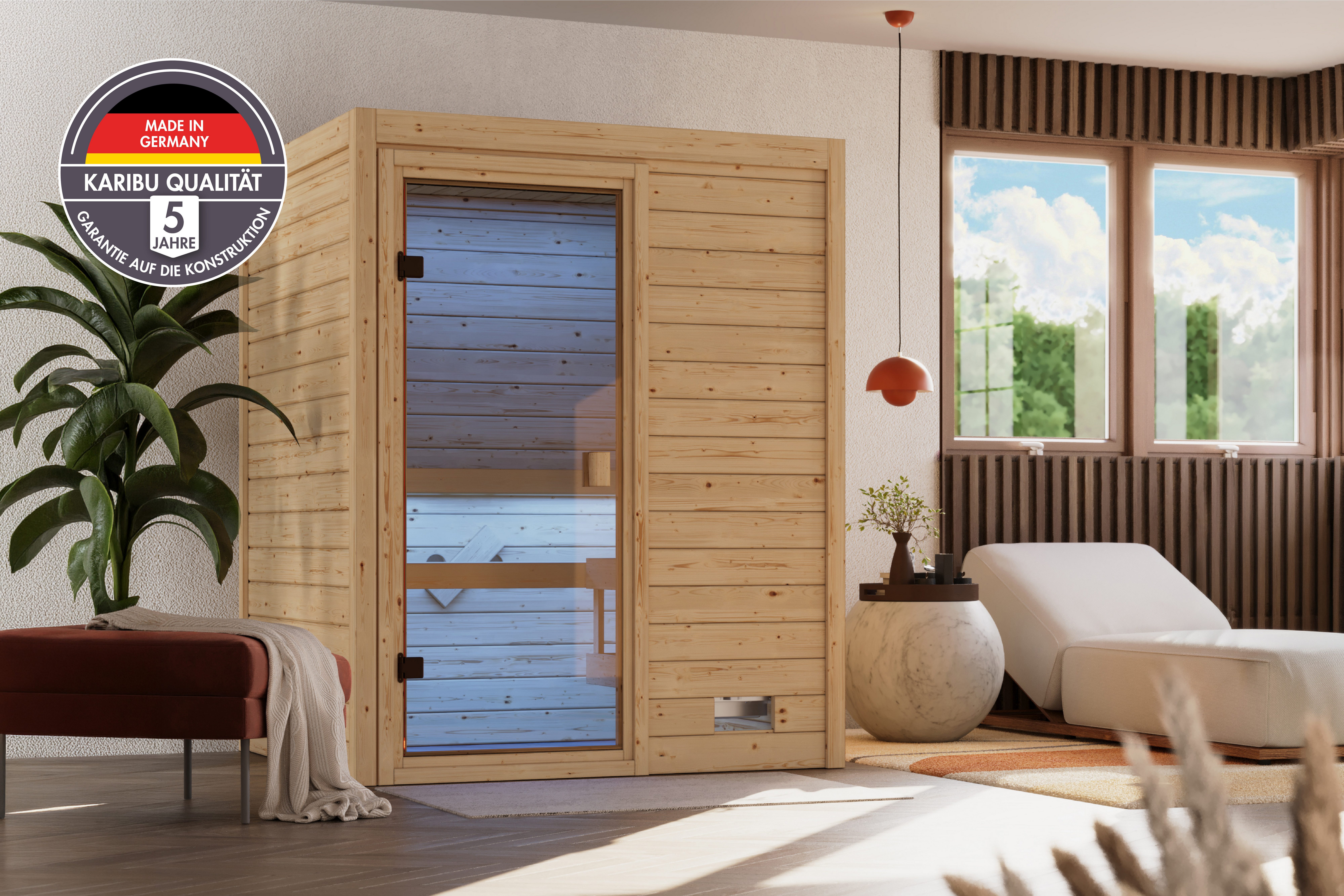 welltime Sauna Backas, BxTxH: 148 x 145 x 190,5 cm, 28 mm, verschiedene Varianten