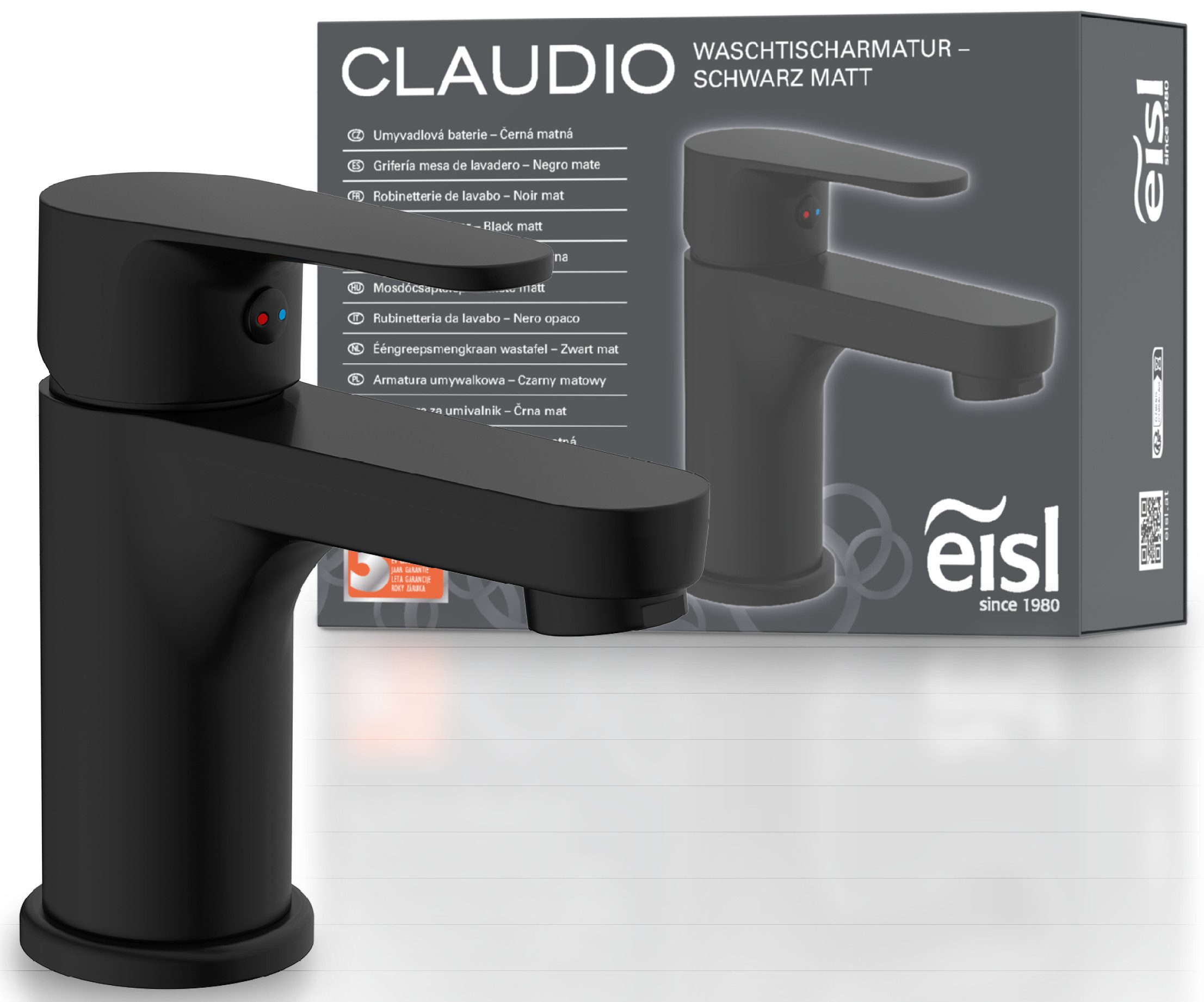 Eisl Waschtischarmatur Claudio mit Zugstange, Ablaufgarnitur, Mischbatterie