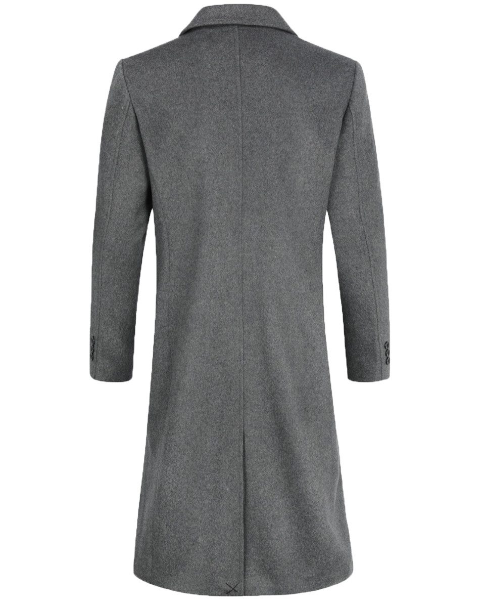 Allthemen Langmantel Herren Knielang Wollmantel Slim Fit Wintermantel